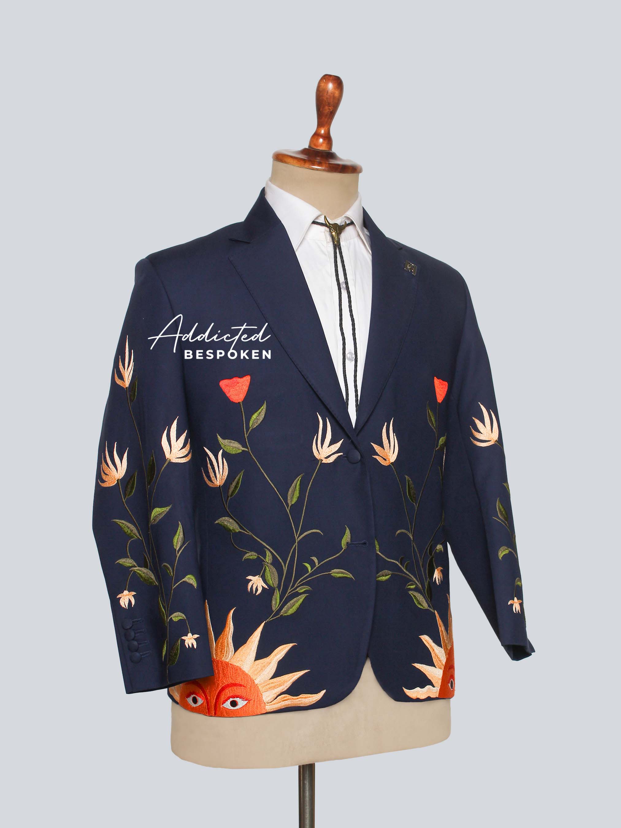Custom Botanical Art Embroidered Suit Addicted Bespoken