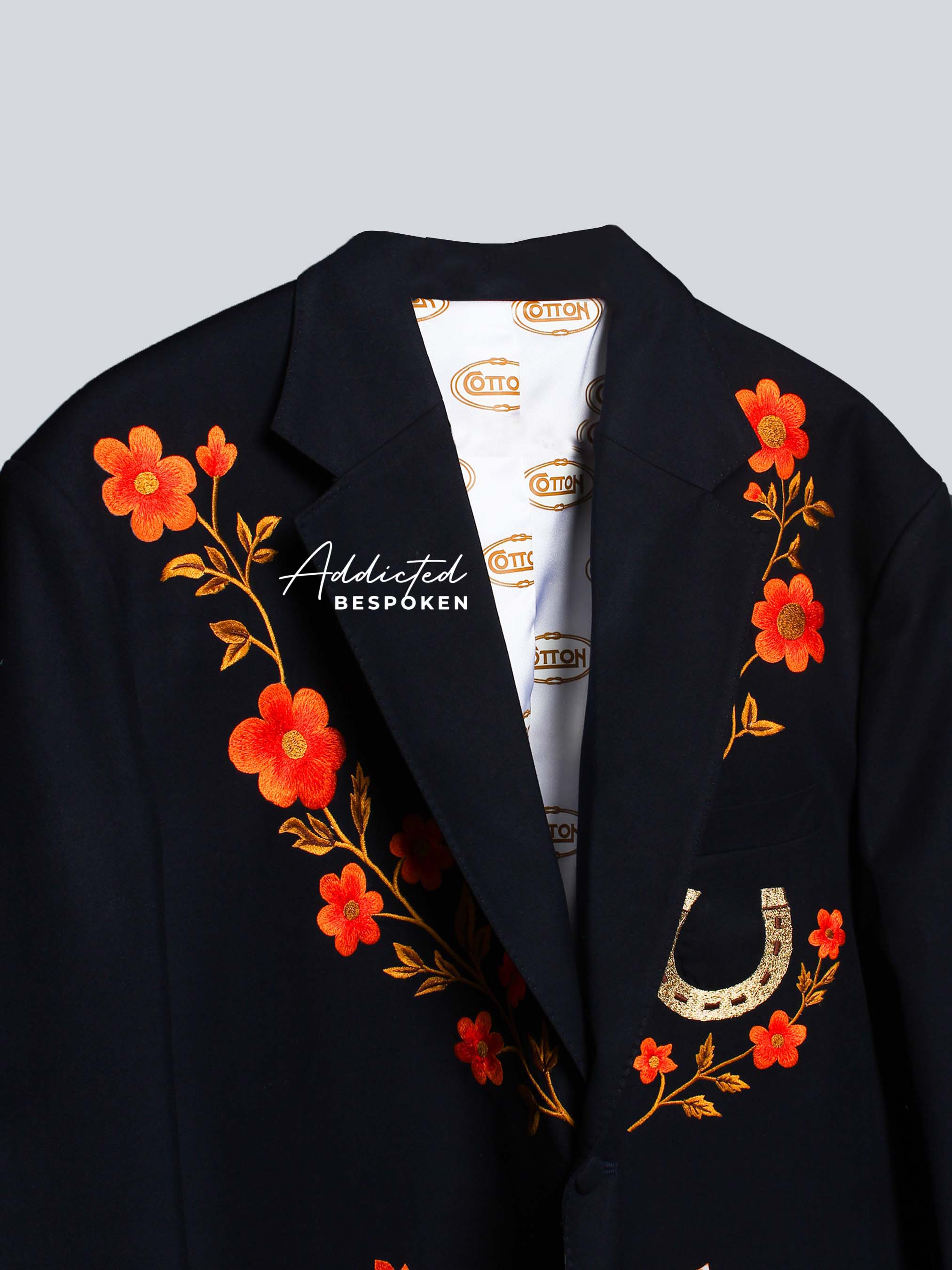Floral Horseshoe Embroidered Blazer Addicted Bespoken