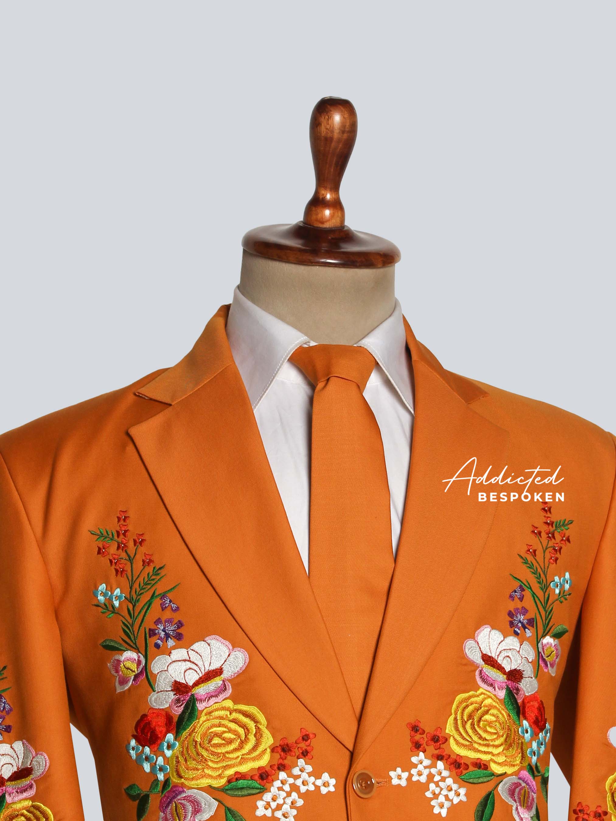 Botanical Embroidered Groom Suit Addicted Bespoken