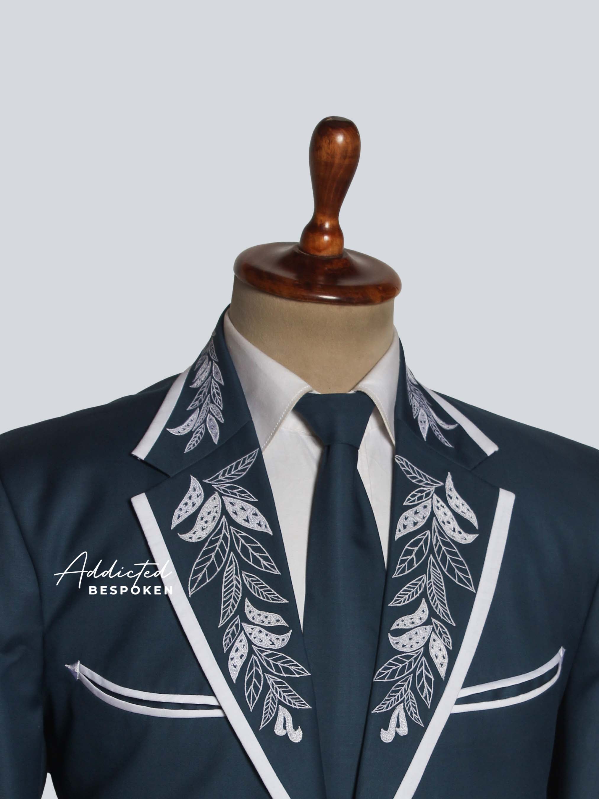 Leaf Embroidered Western Suit Addicted Bespoken