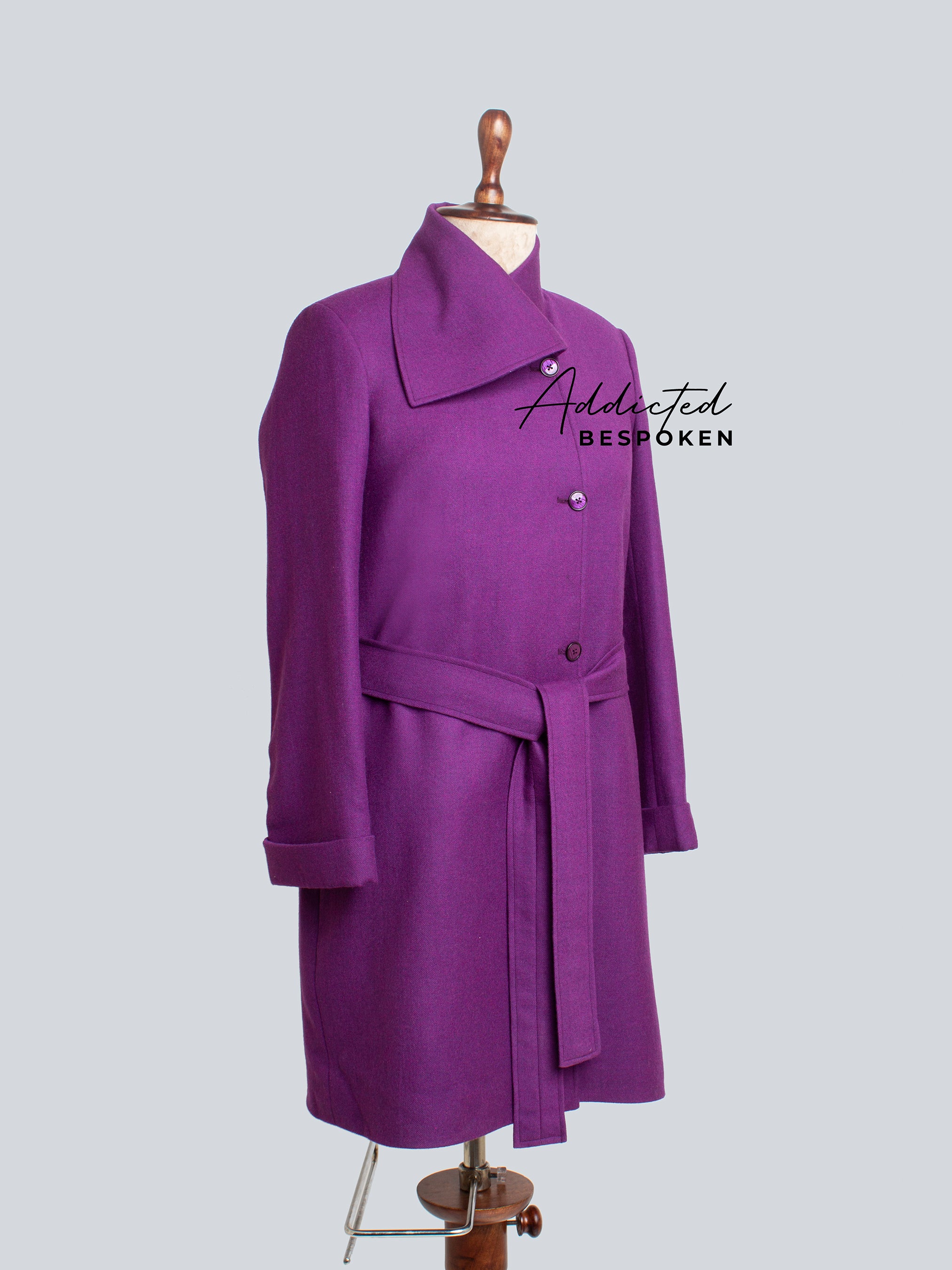 Elegant Belted Wool Overcoat