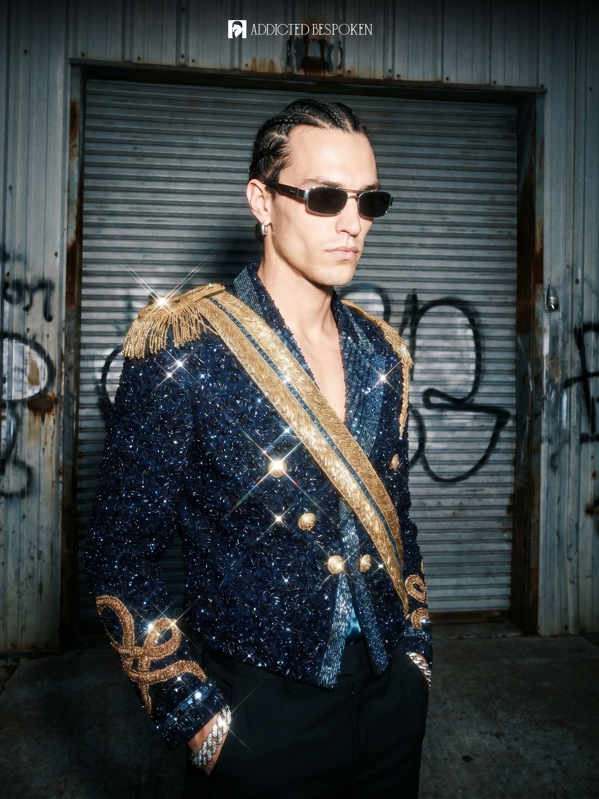 Beaded Military Sequin Jacket Addicted Bespoken