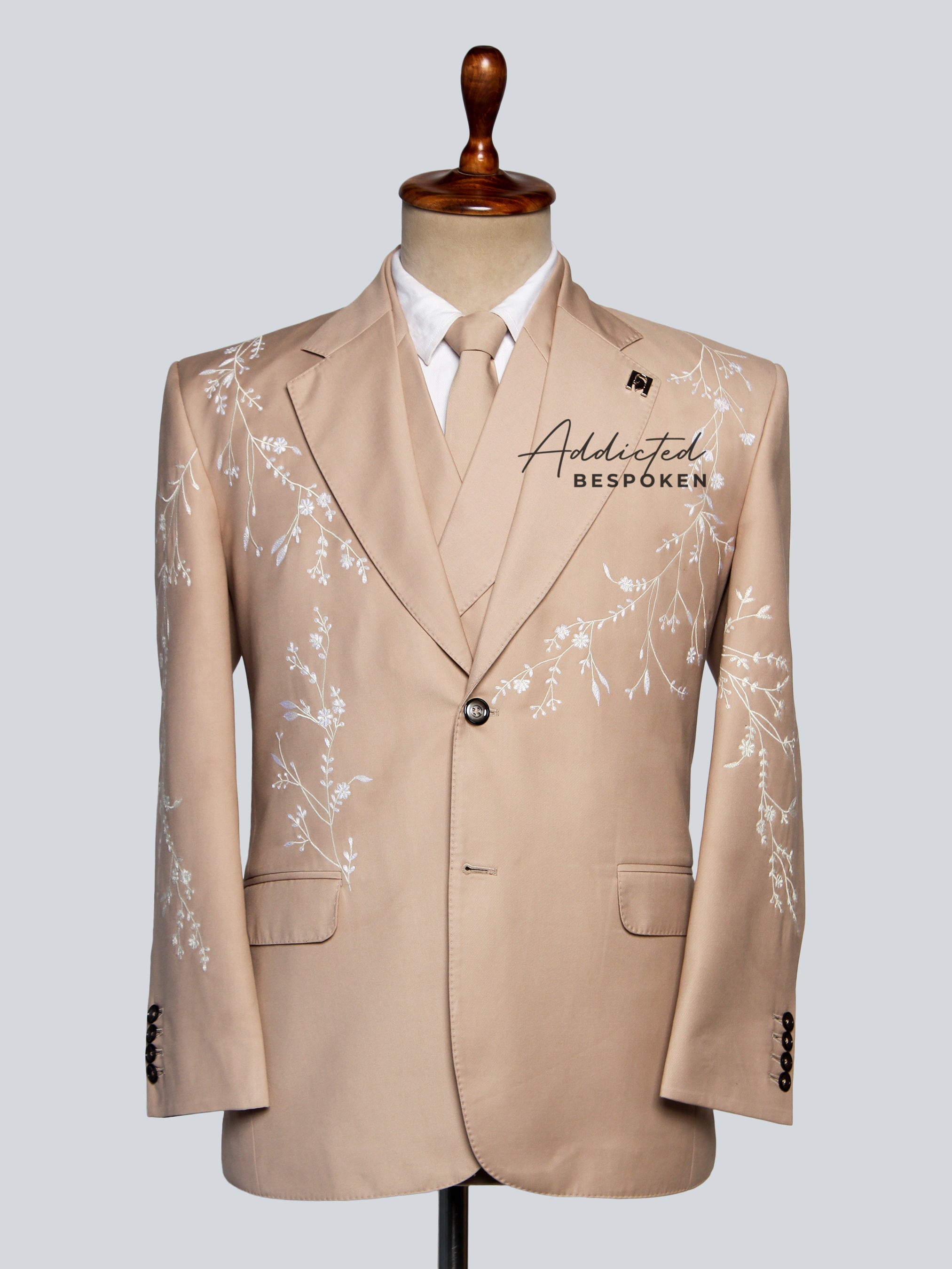 Ethereal Sophistication Handcrafted Embroidered Suit