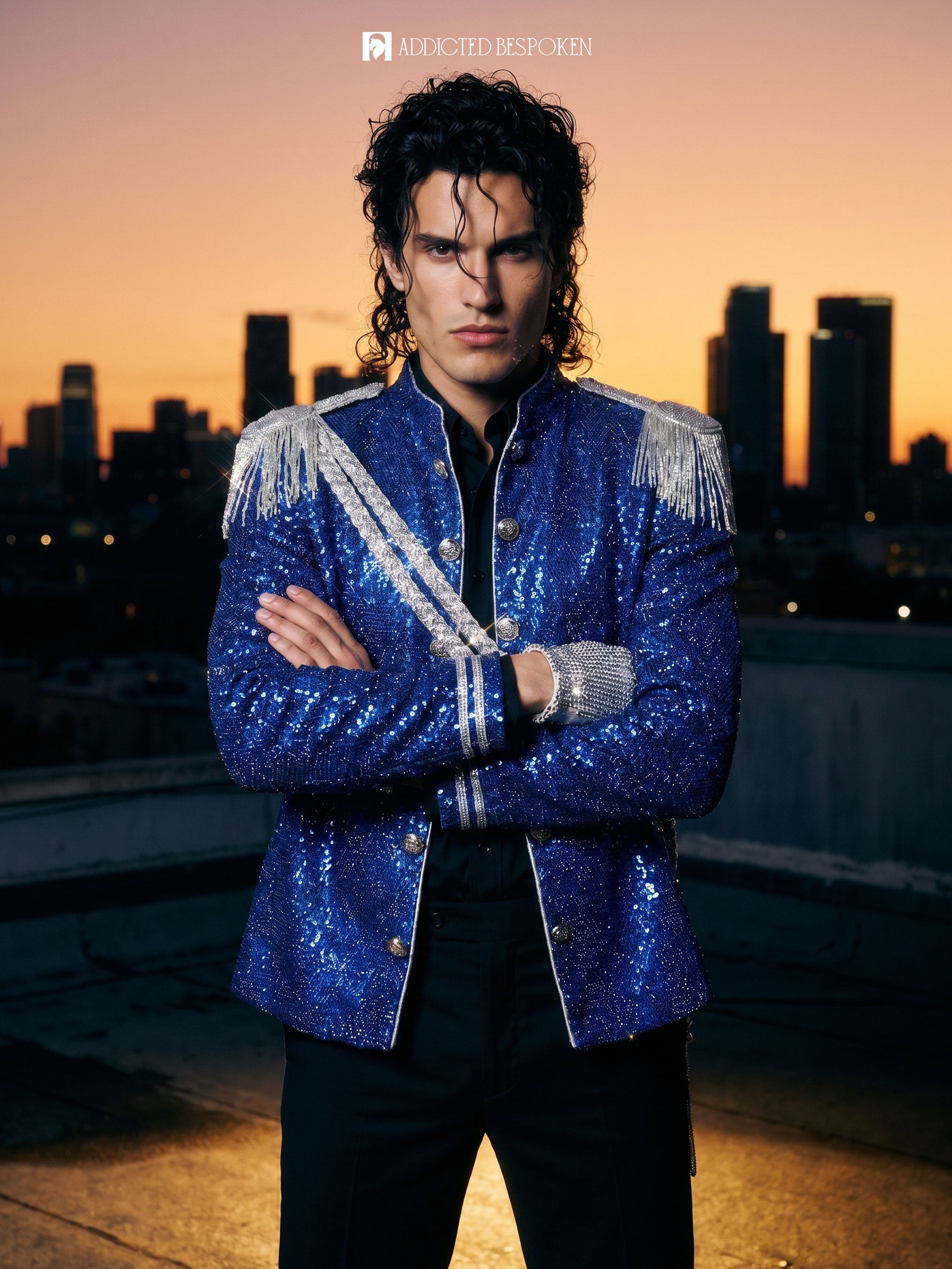 Rhinestone Encrusted Military Jacket Addicted Bespoken