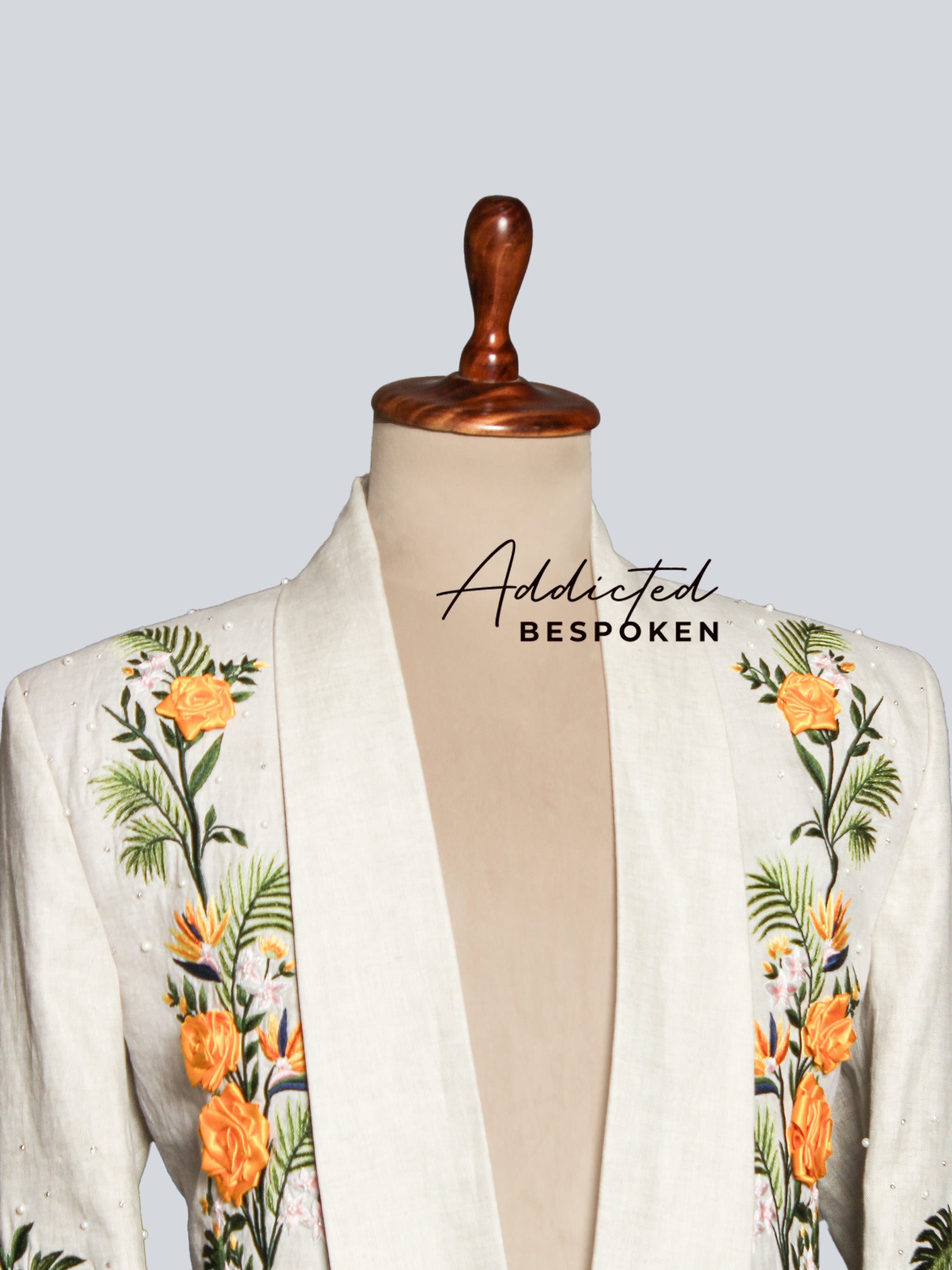 Tropical Floral Embroidered Suit Addicted Bespoken