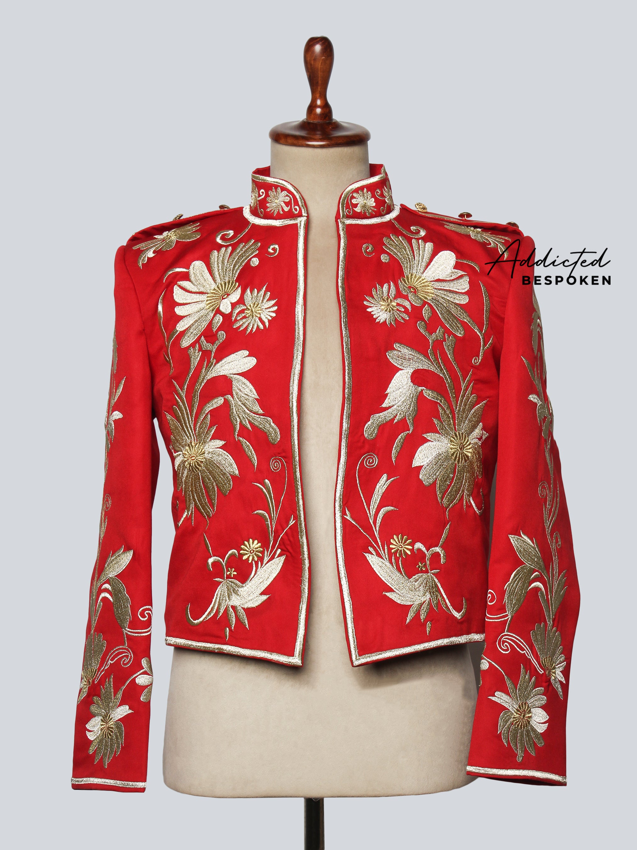 Crimson Royale Embroidered Matador Jacket