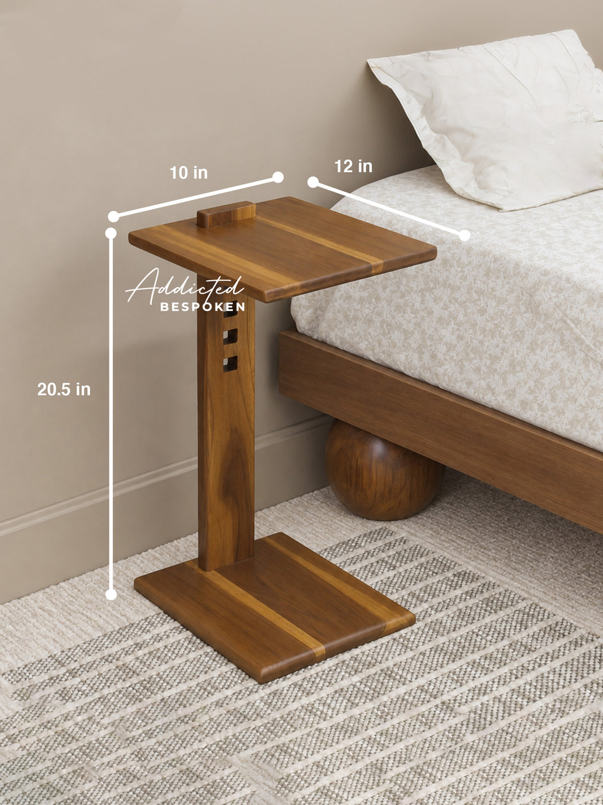 Wooden bedside table