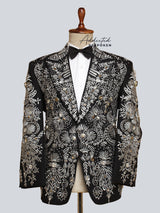 Embellished Embroidered Blazer Suit