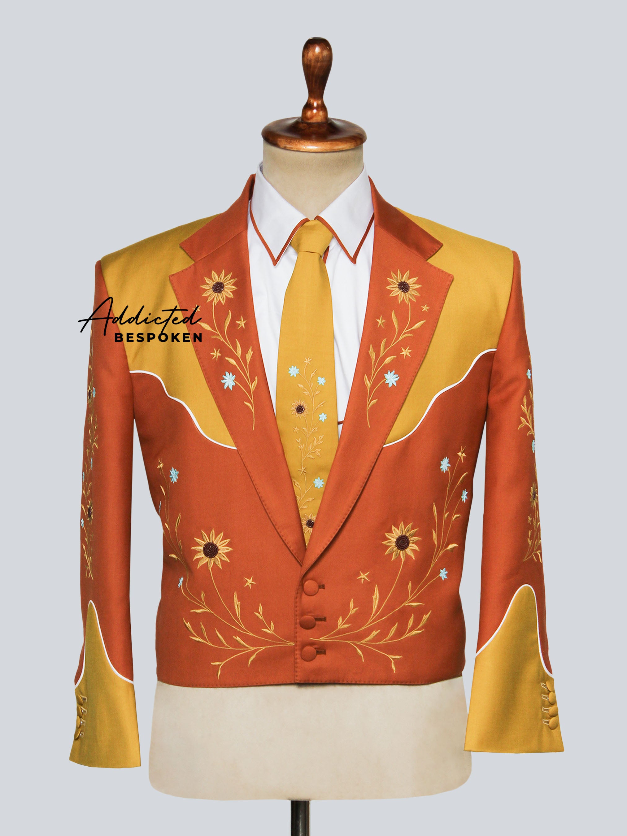 Golden Horizon Embroidered Ensemble Addicted Bespoken