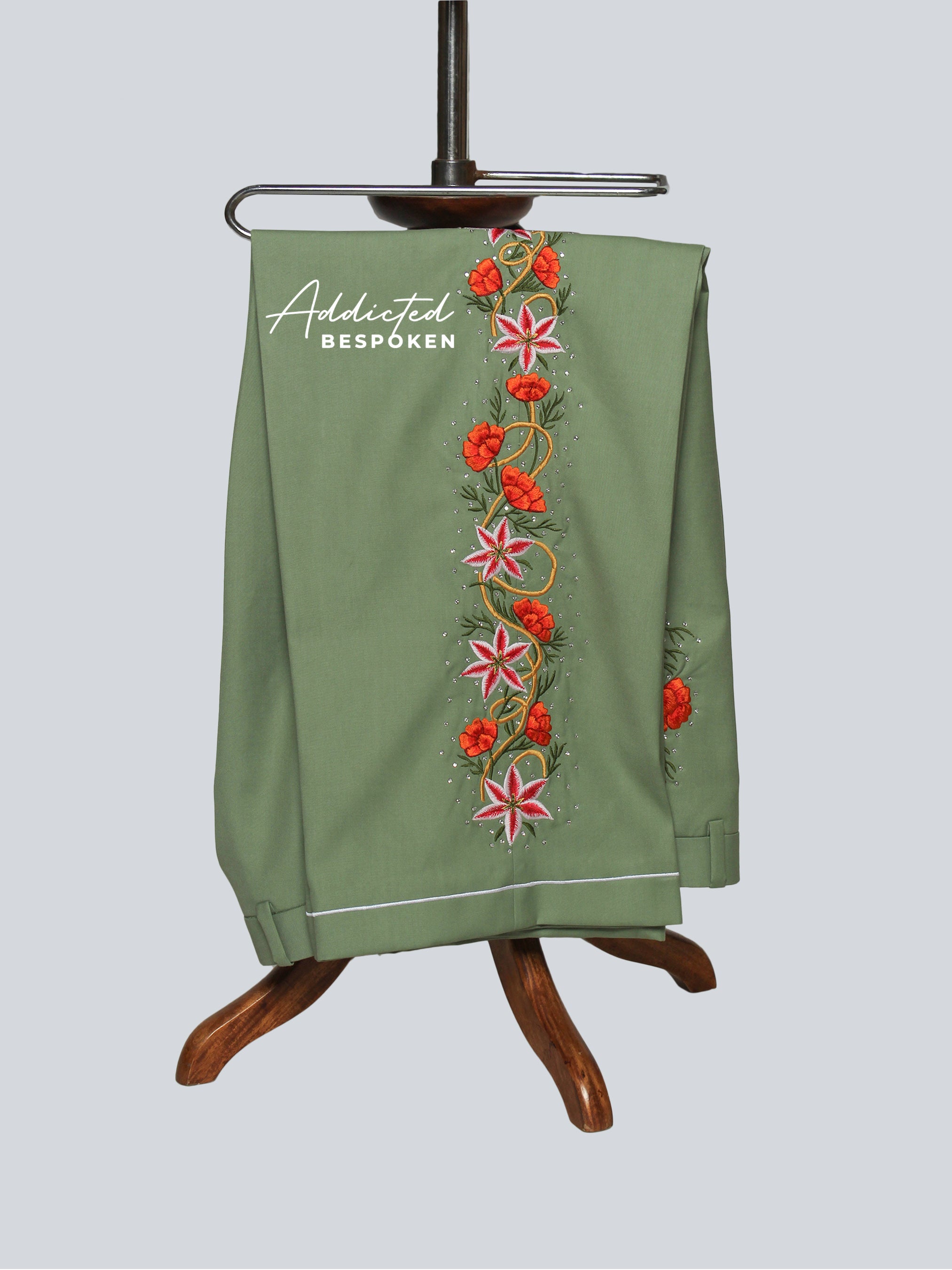 Sage Bloom Embroidered Suit Addicted Bespoken