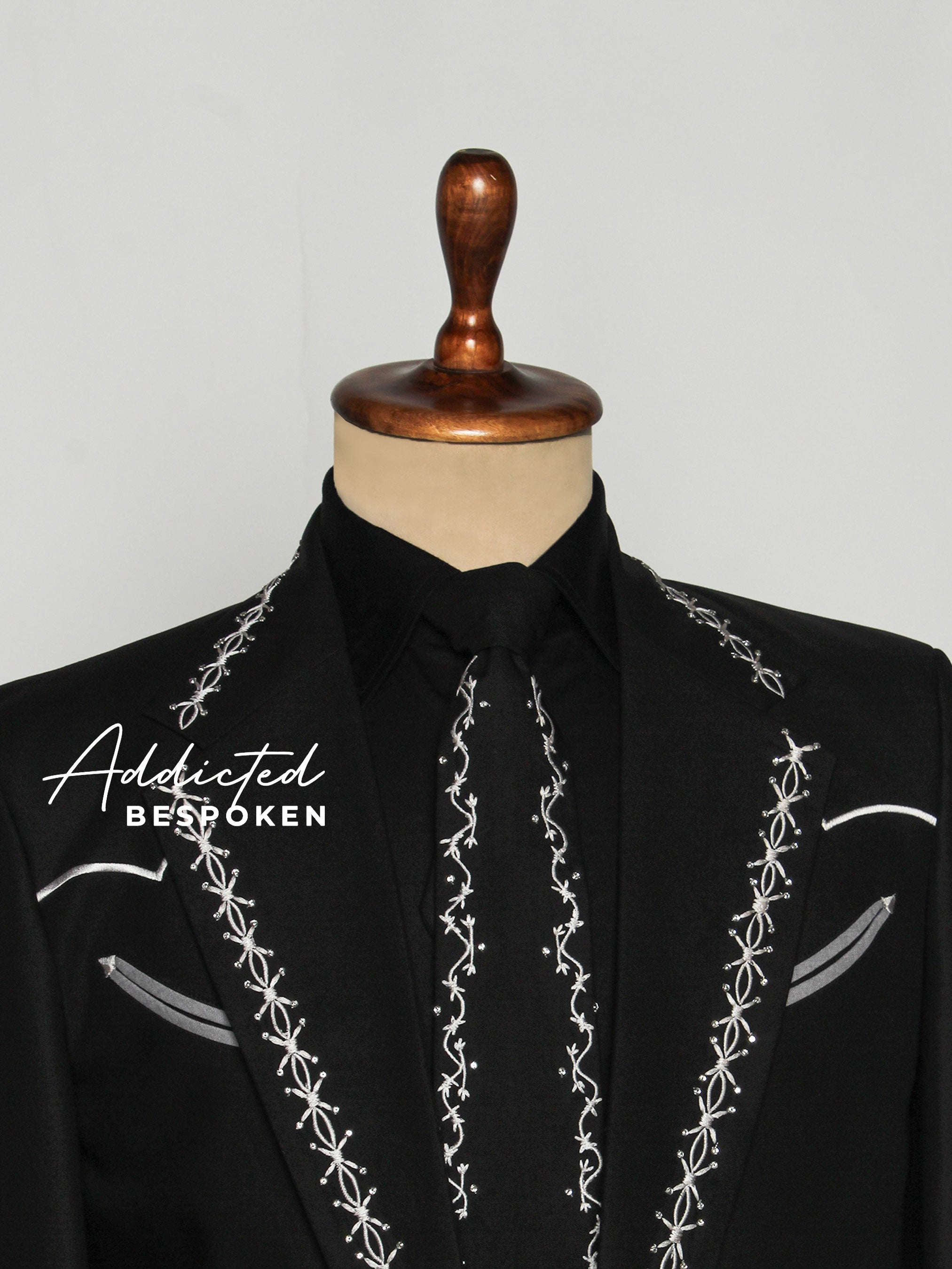 Noir Edge Embroidered Suit Addicted Bespoken
