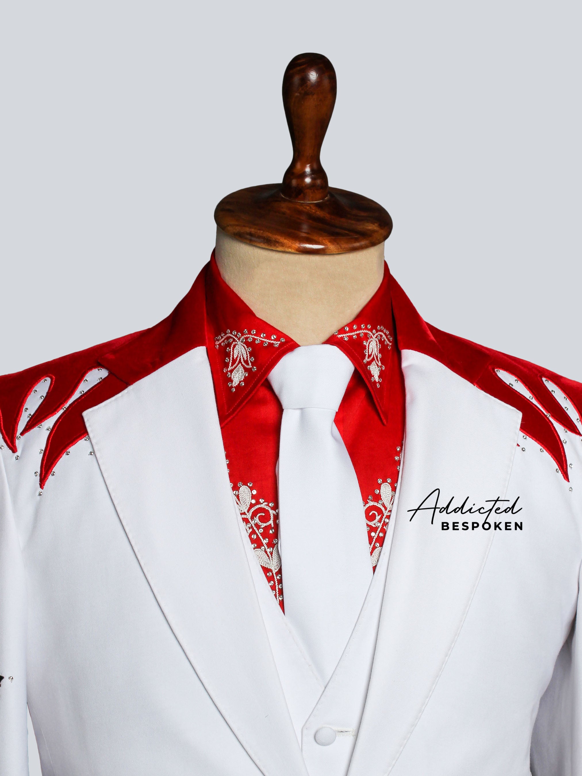 Flame Rose Embroidered Suit Addicted Bespoken