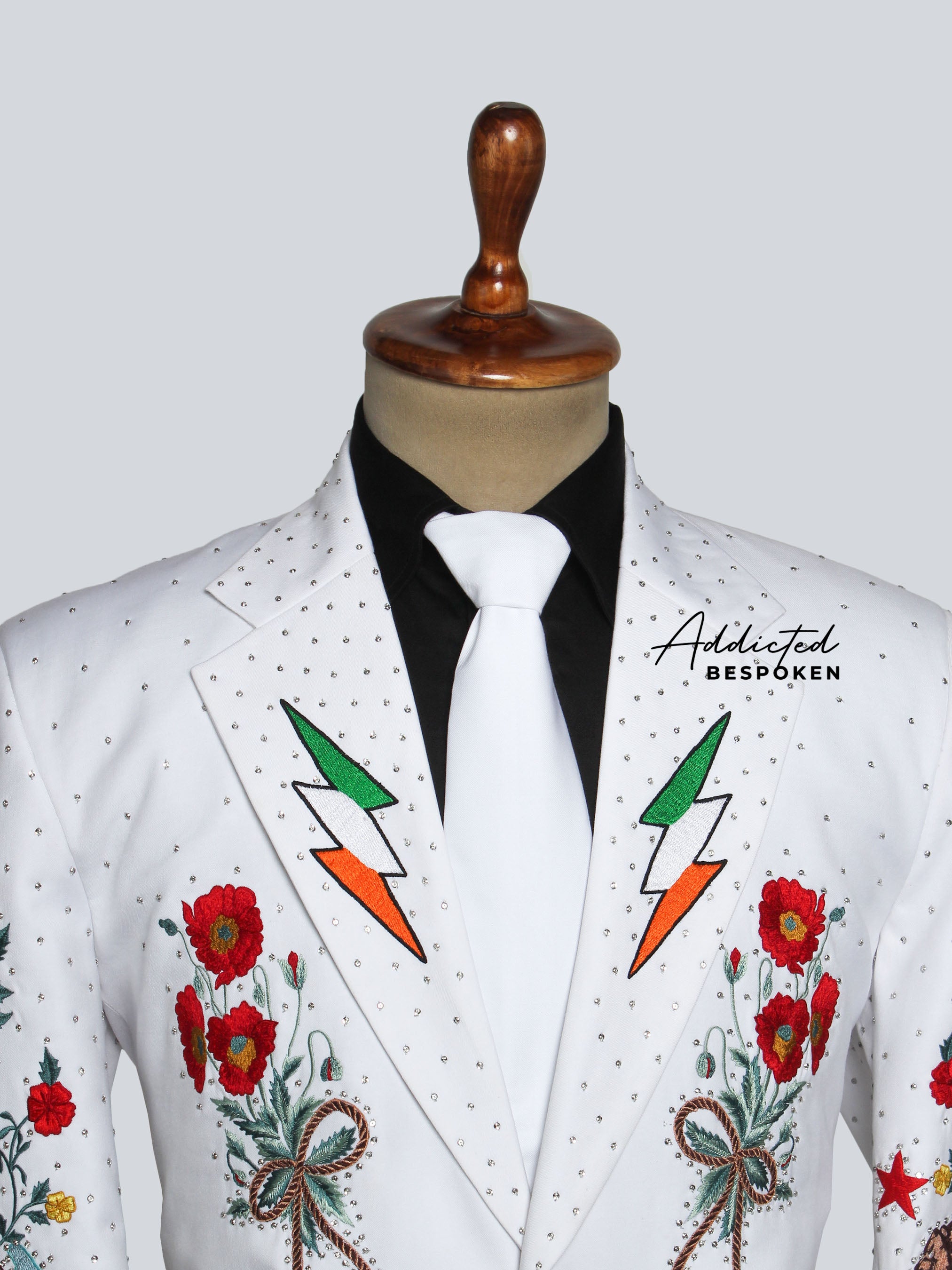 Floral Embroidery Tailored Suit Addicted Bespoken