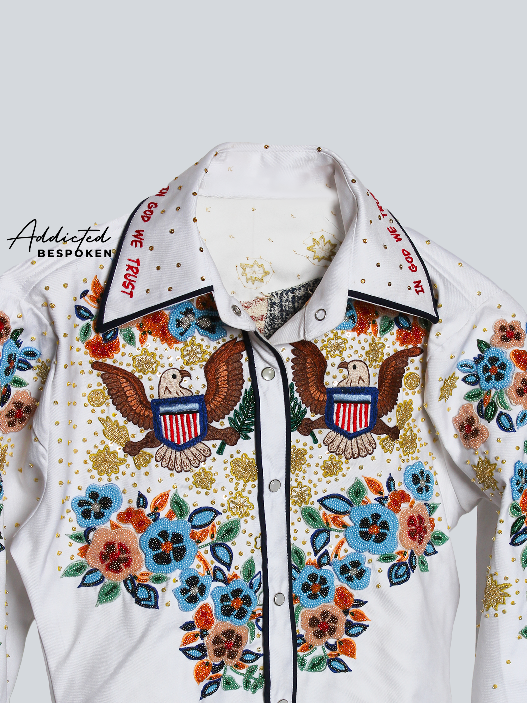 Western Eagle Floral Embroidered Shirt