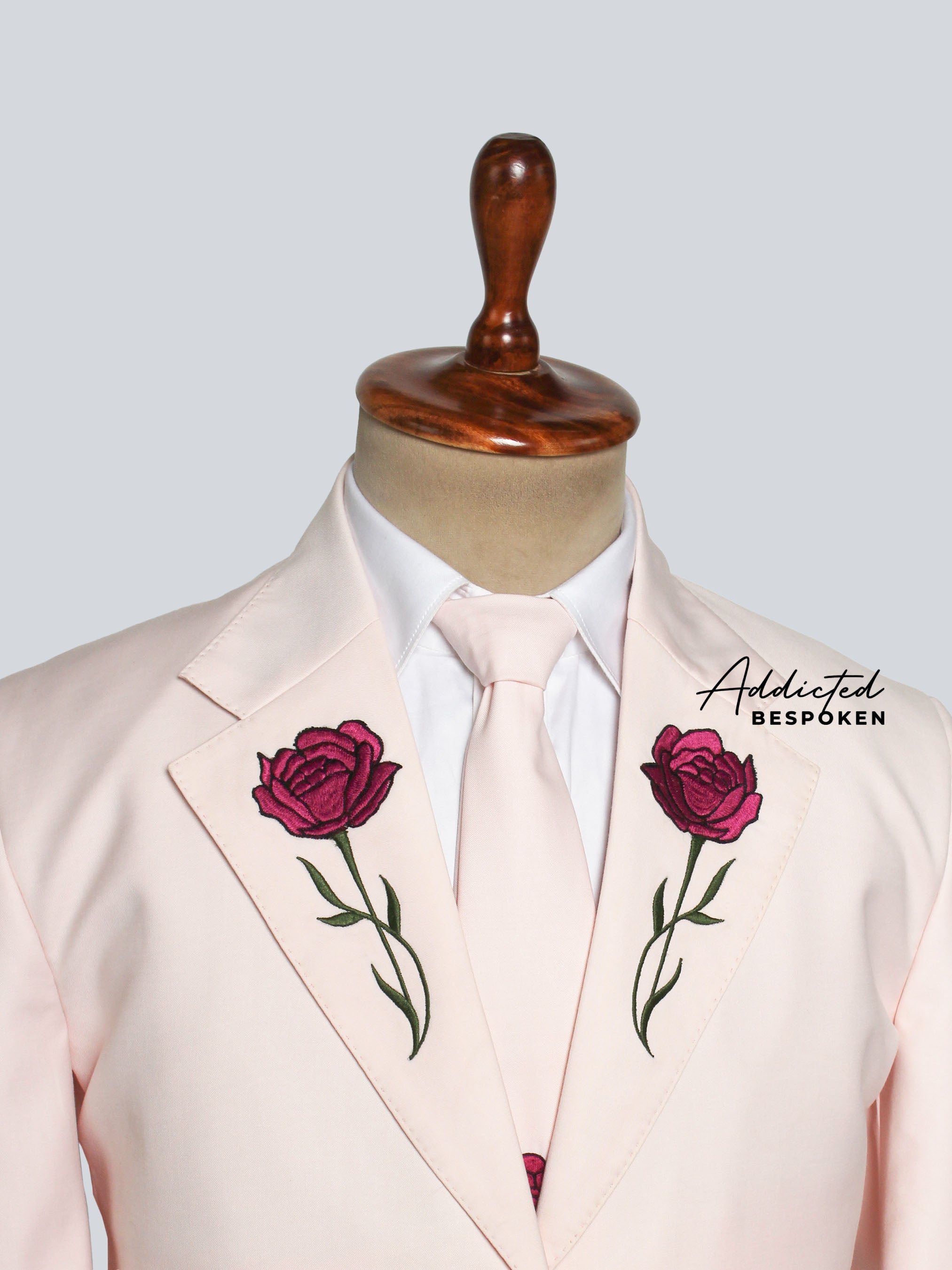 Rose Embroidery Tailored Suit Addicted Bespoken