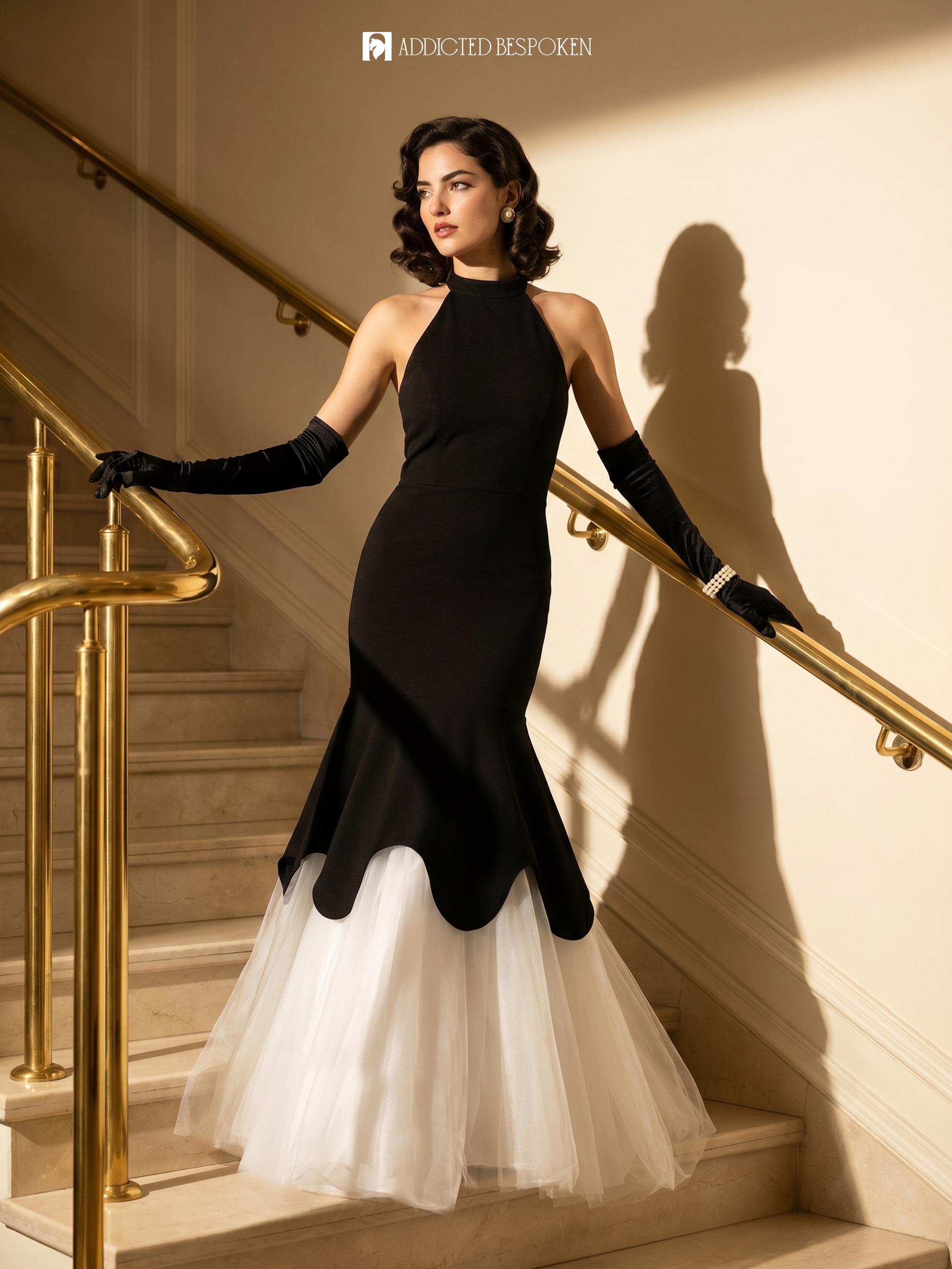 Black Halter Neck Tulle Gown Addicted Bespoken