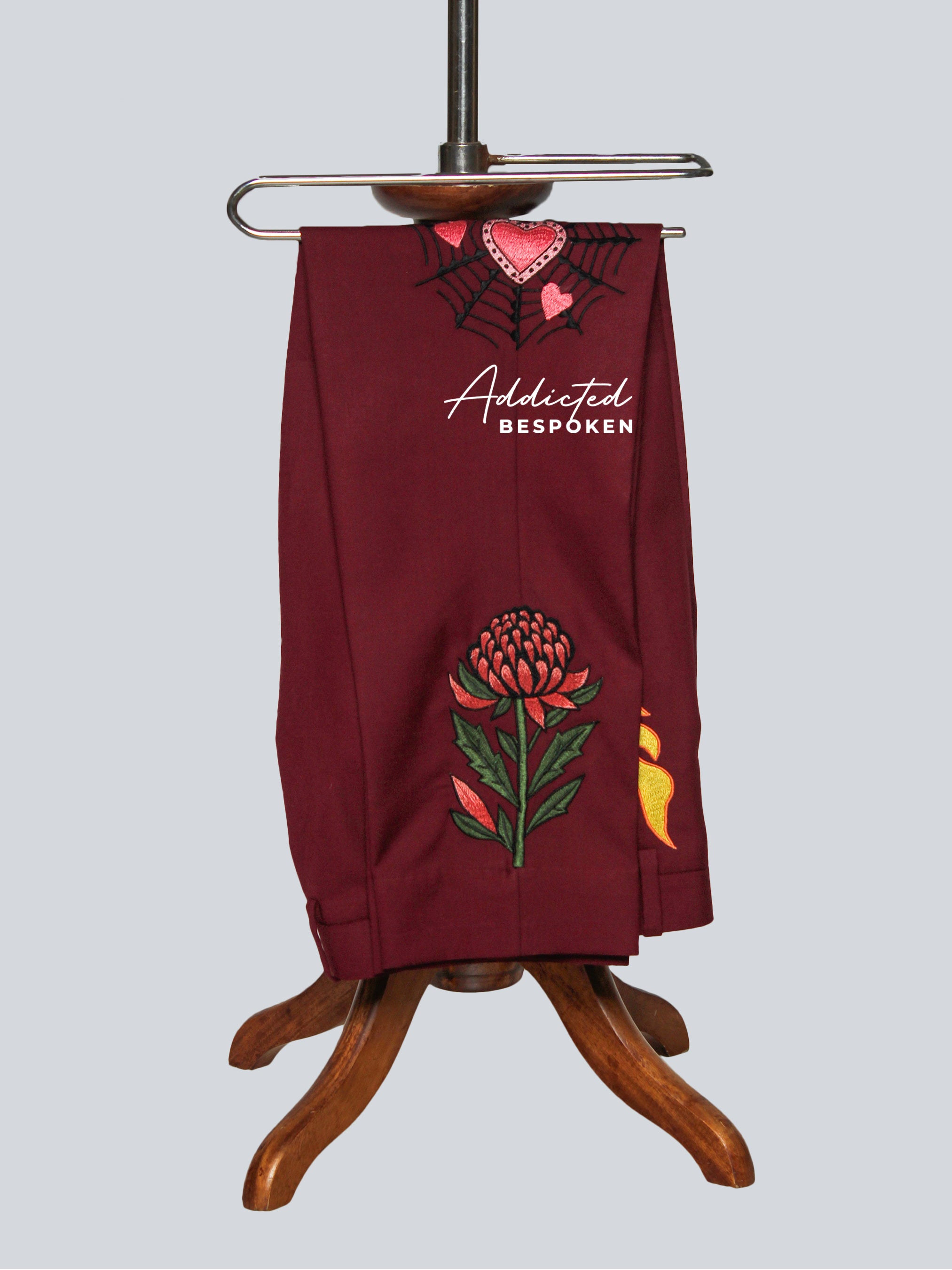 Maroon Wild Warrior Embroidered Suit