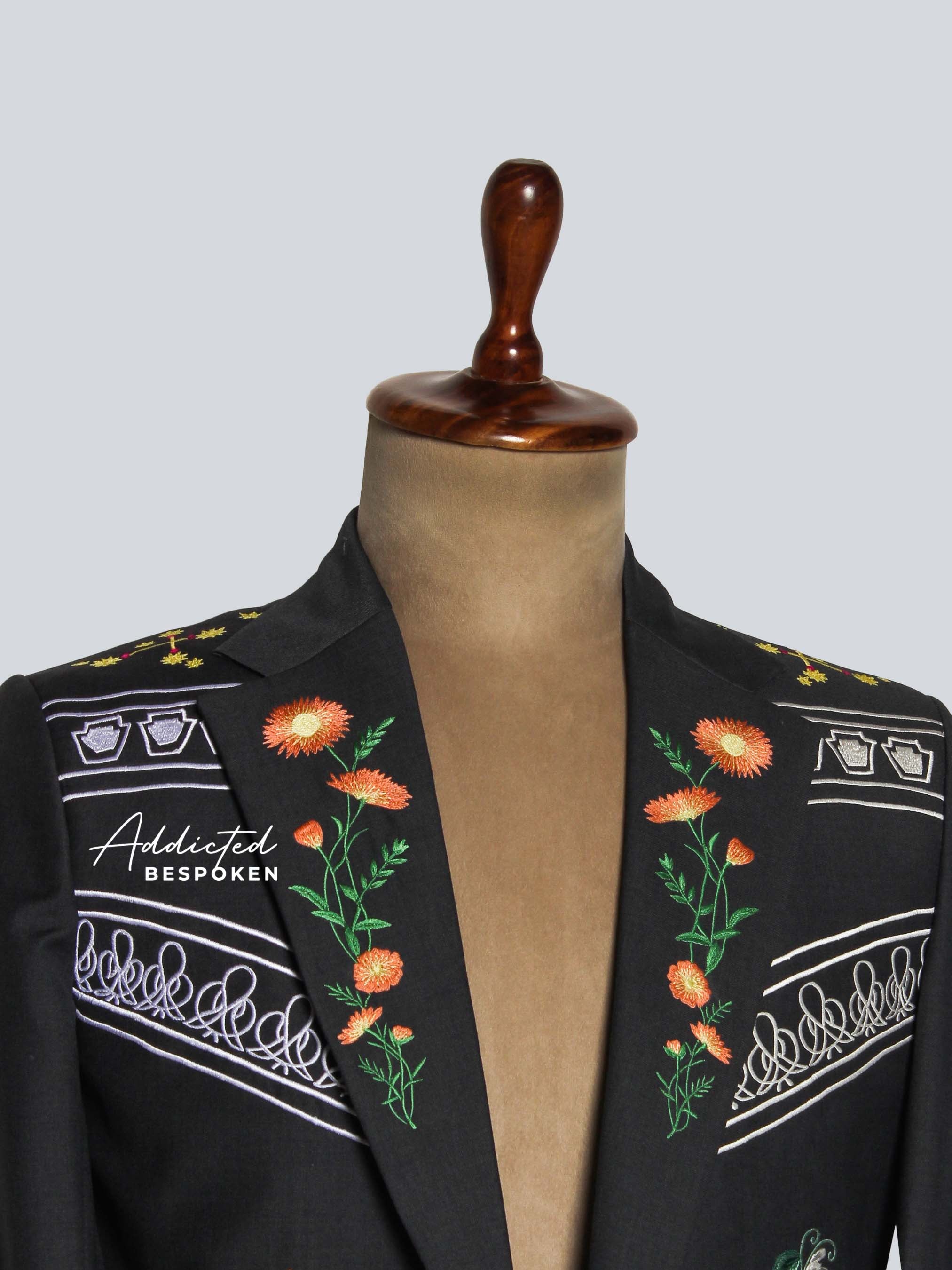 Botanical Embroidered Cropped Blazer Addicted Bespoken