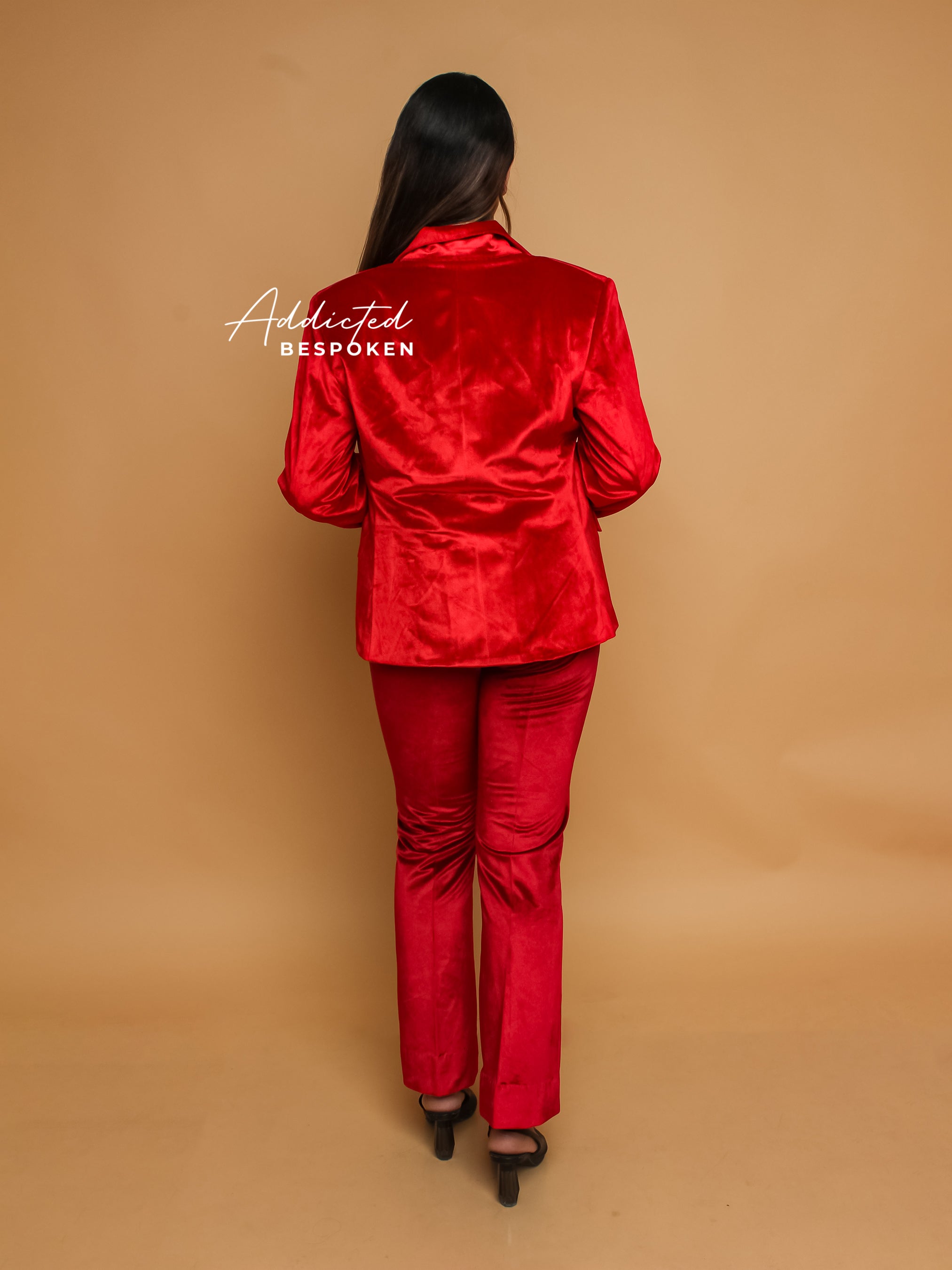 Red Velvet Peak Lapel Suit