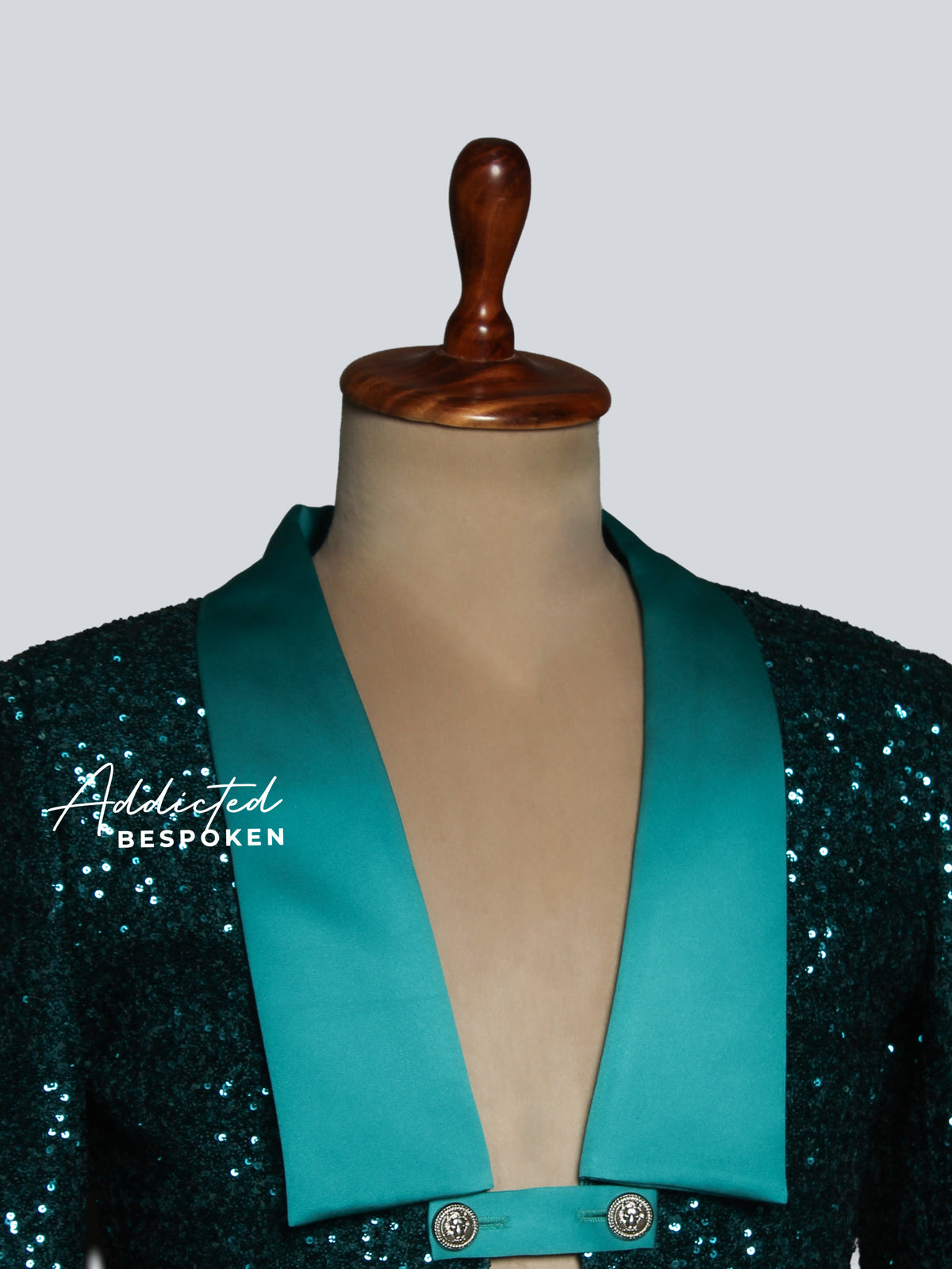 Teal Sequin Blazer Set