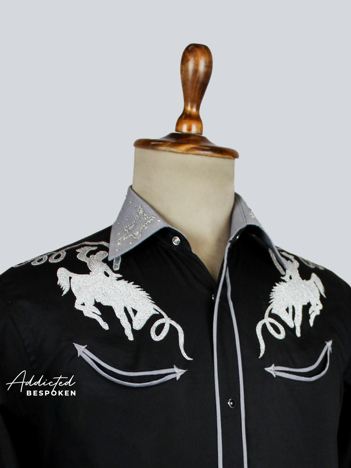 Mens Black Western Shirt Addicted Bespoken