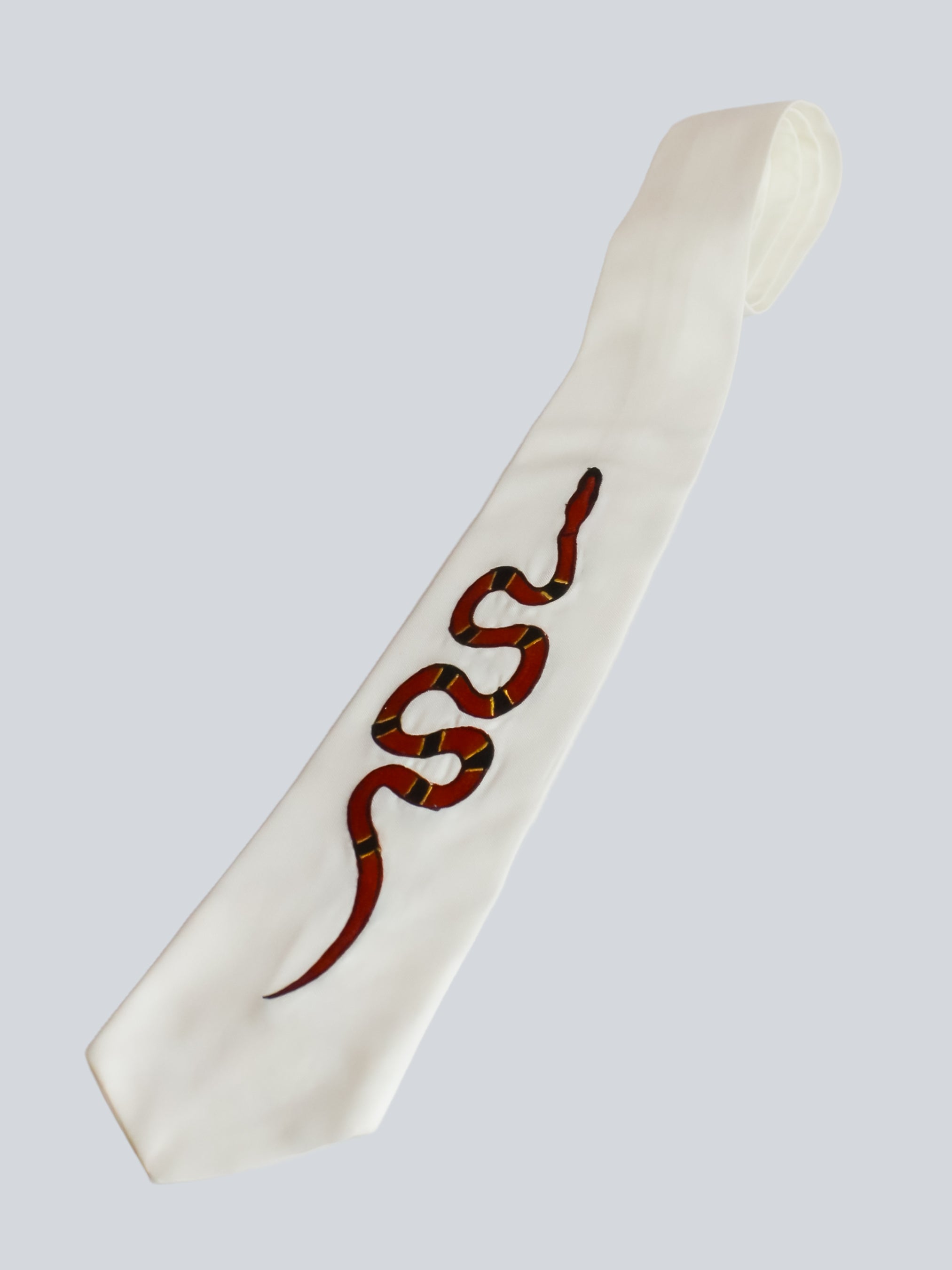 Red Snake Embroidered Tie Addicted Bespoken