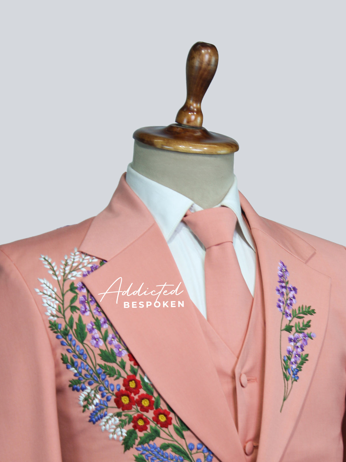 Men’s Blush Floral Suit Addicted Bespoken