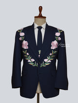 Artistic Floral Embroidered Tailored Suit
