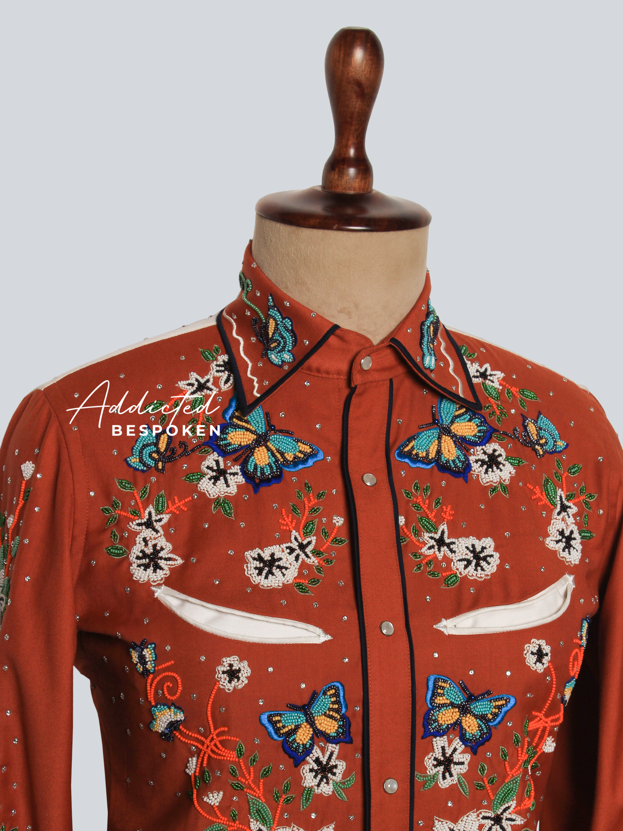 Butterfly Bloom Embroidered Western Shirt