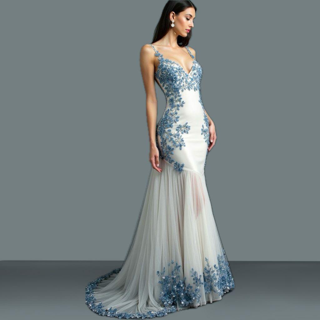 Luxe Embellished Mermaid with Floral Detailing Gown