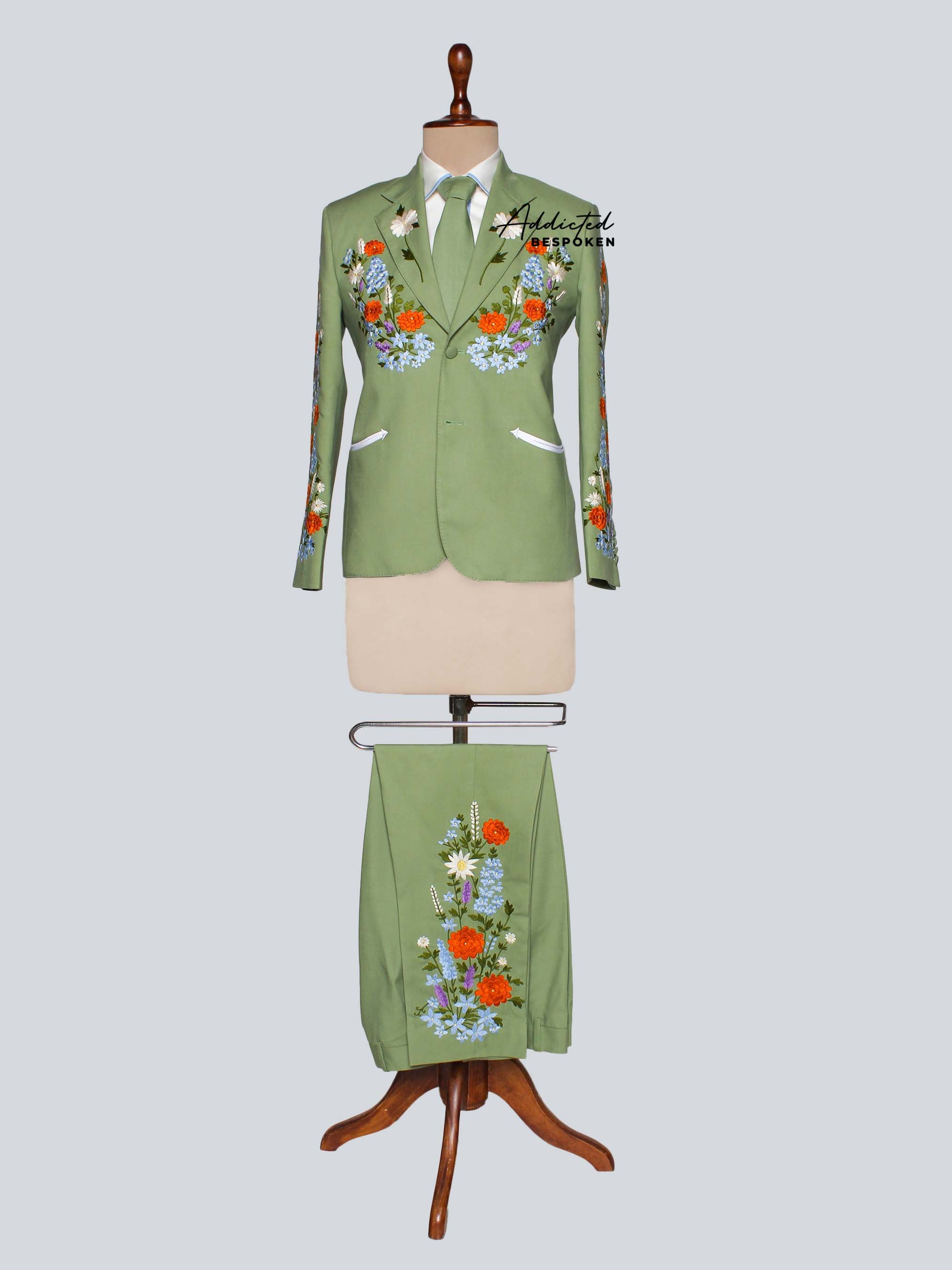 Botanical Western Embroidered Suit Addicted Bespoken