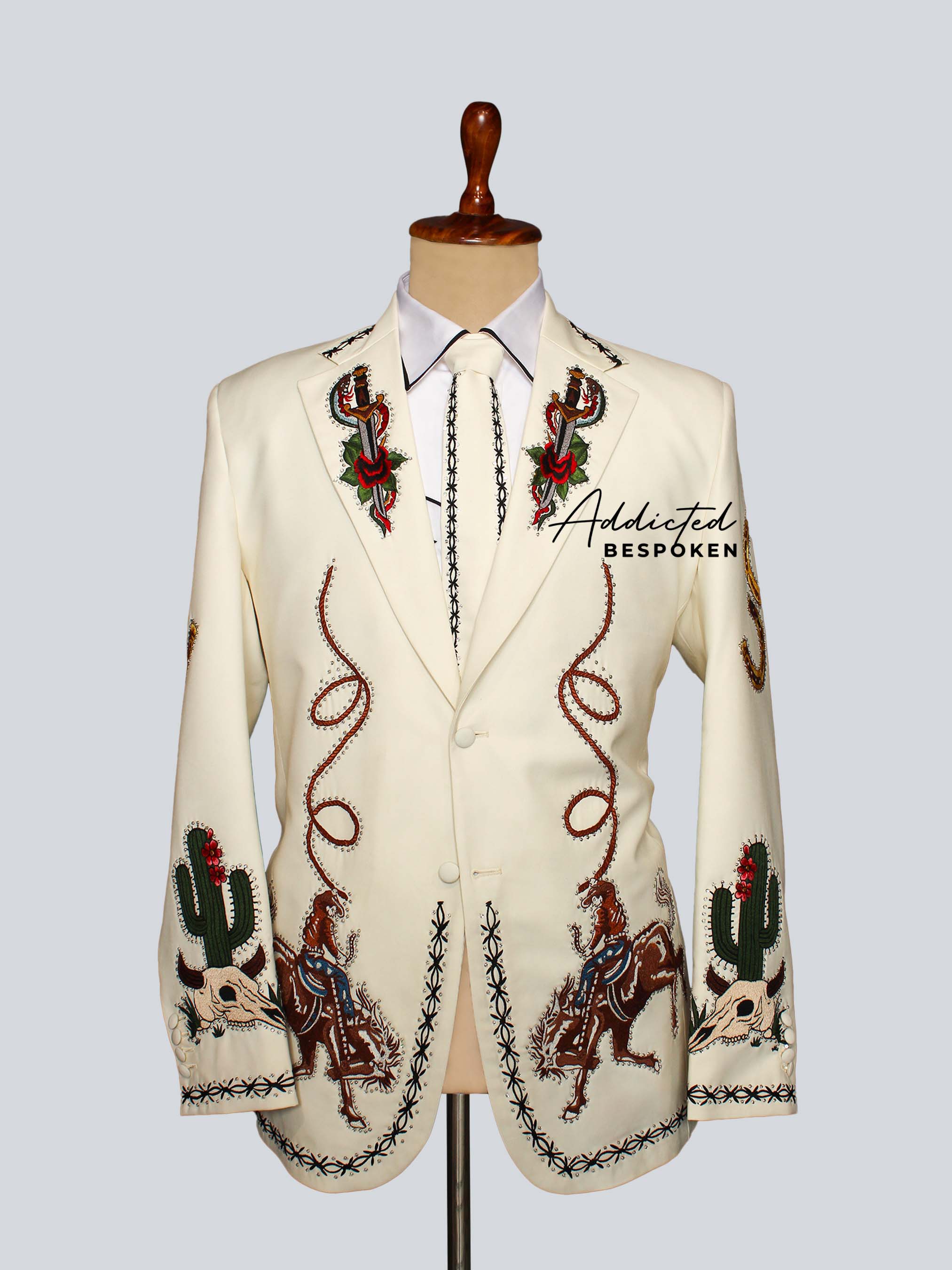 Western Embroidered Cowboy Suit with Boots Addicted Bespoken
