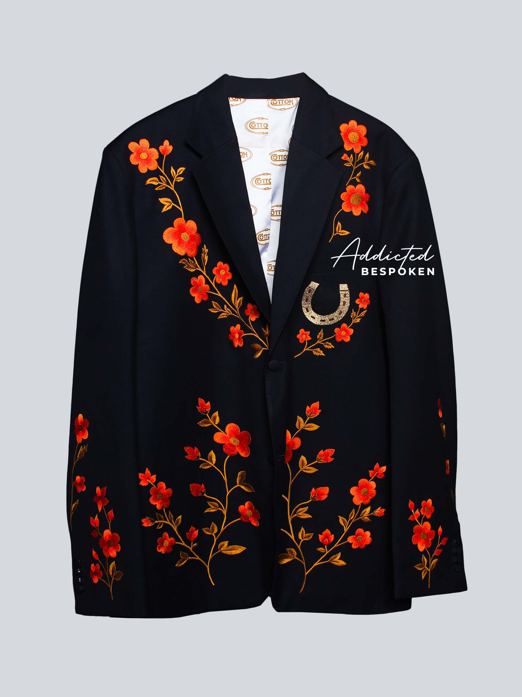 Floral Horseshoe Embroidered Blazer Addicted Bespoken
