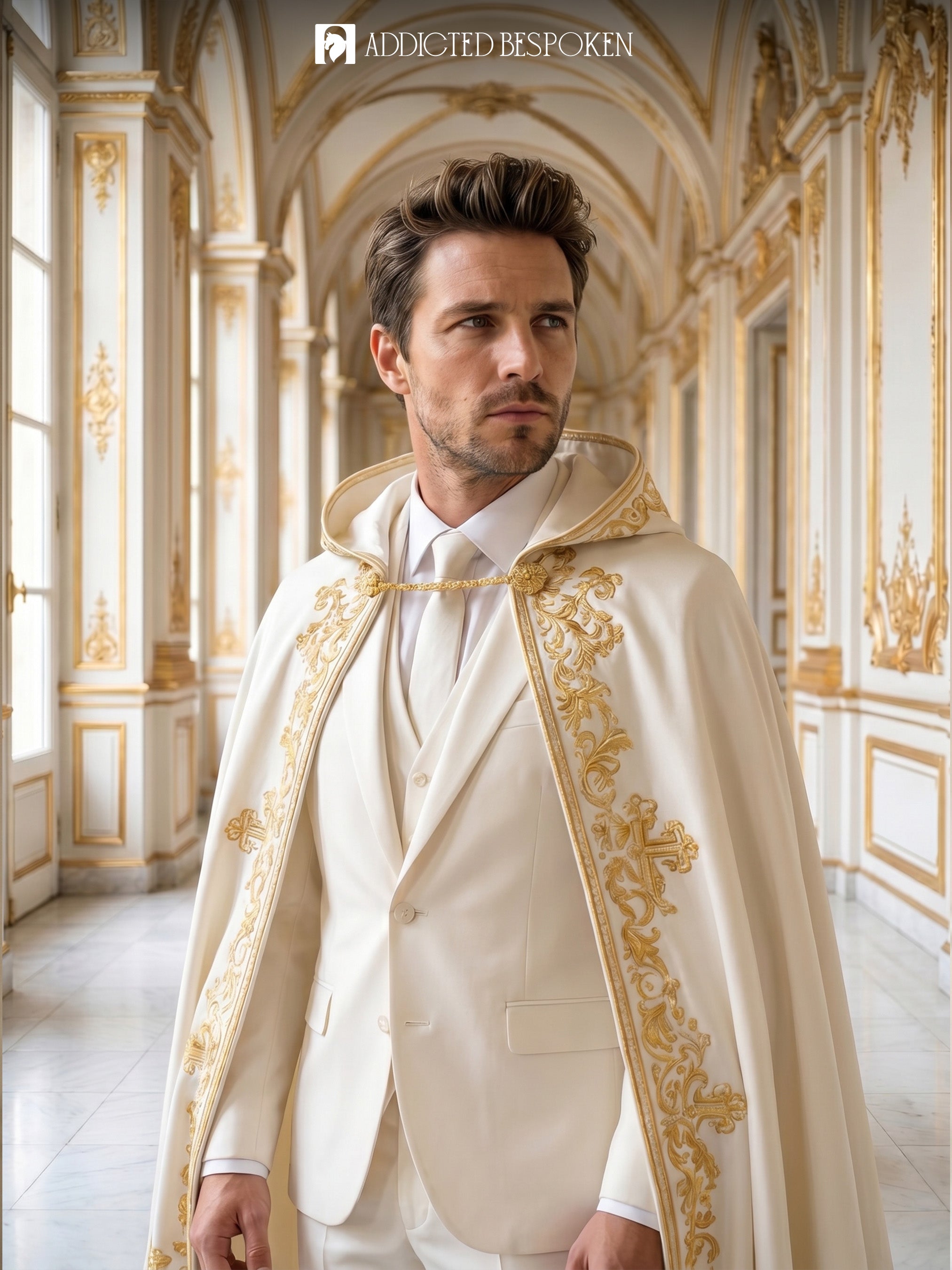 Embroidered Royal Cape Suit Ensemble Addicted Bespoken
