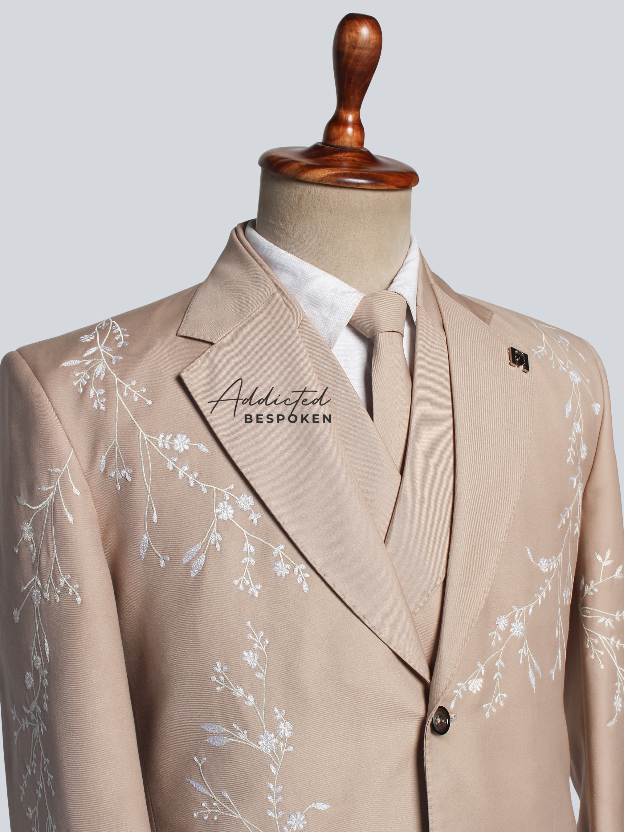 Ethereal Sophistication Handcrafted Embroidered Suit