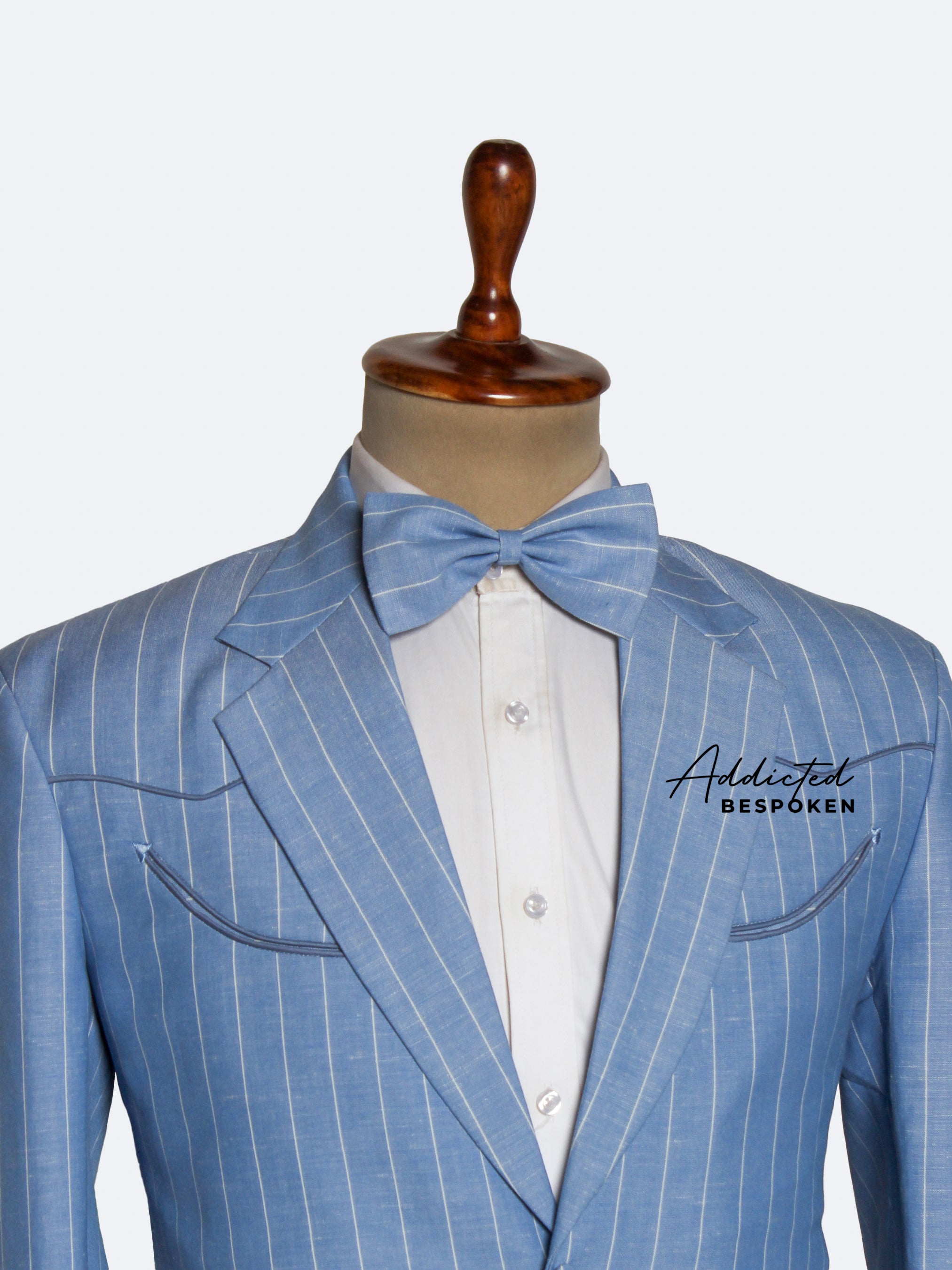 Men's Pinstripe Formal Suit Addicted Bespoken