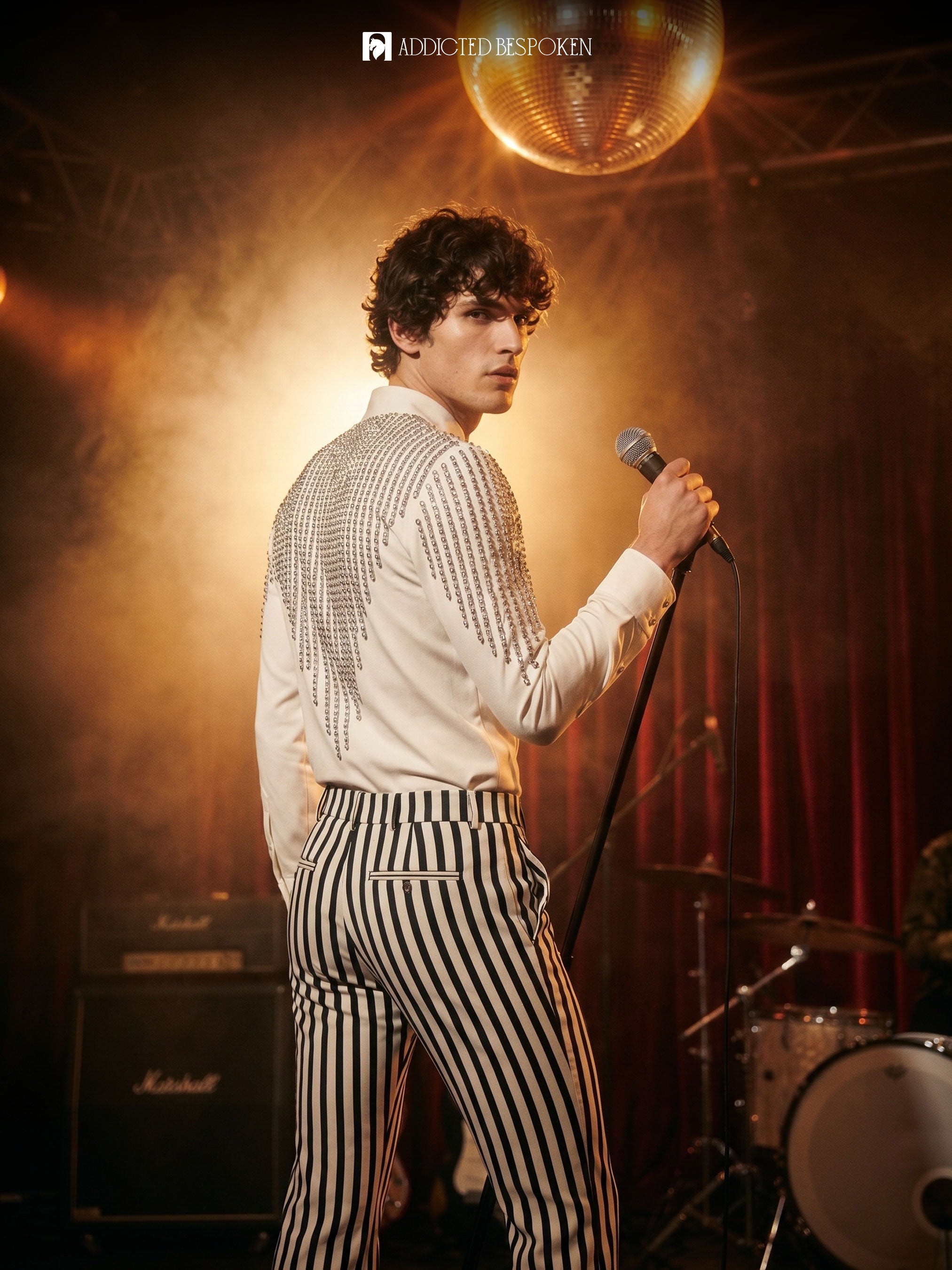 Rhinestone Waterfall Stripe Stage Costume Addicted Bespoken