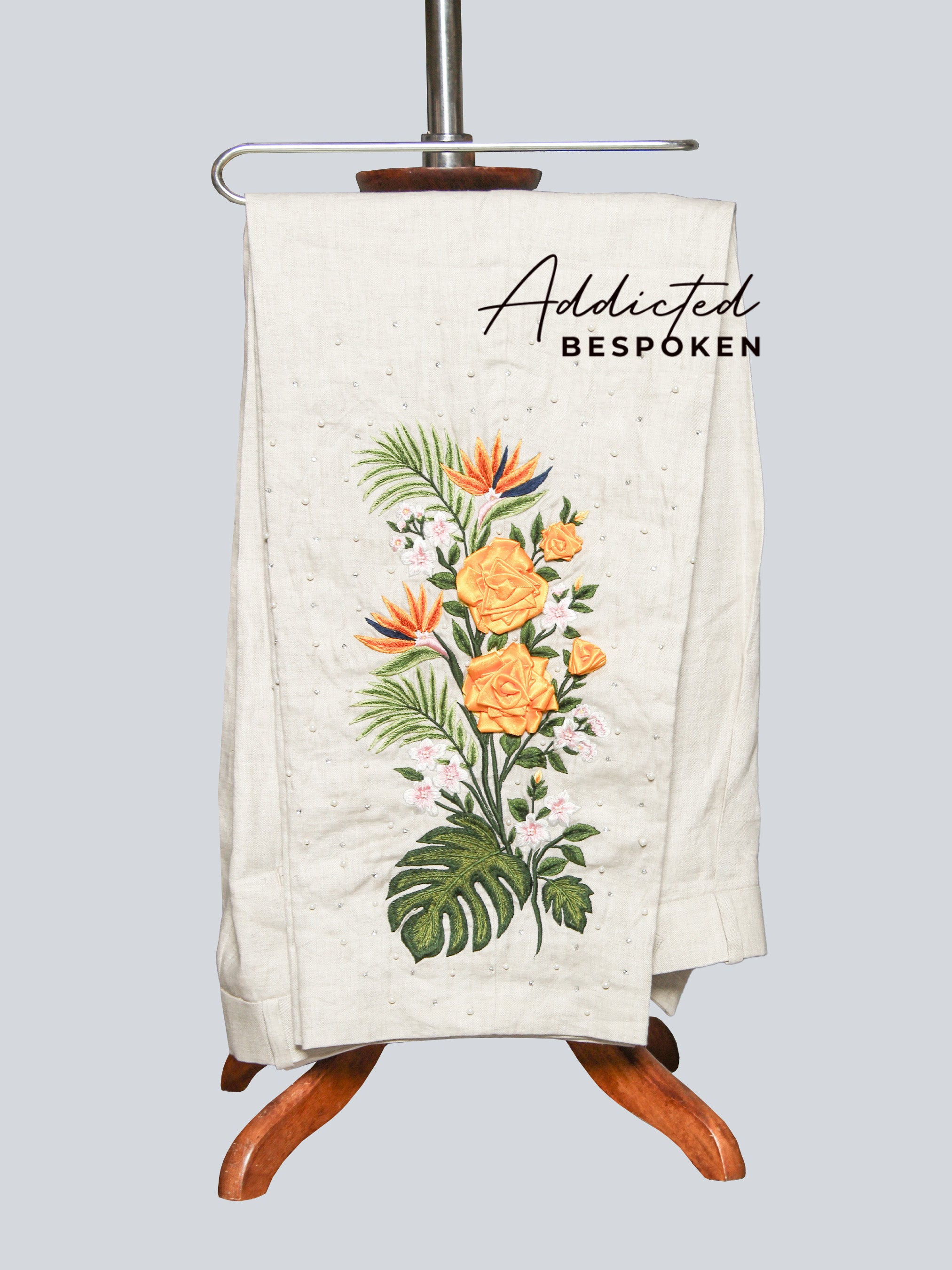 Tropical Floral Embroidered Suit Addicted Bespoken