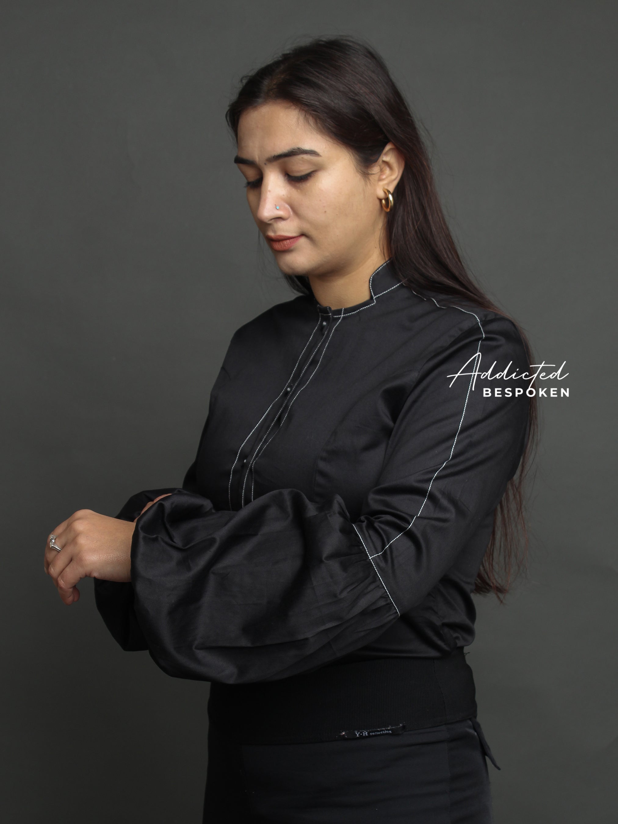 Black Satin Western Shirt