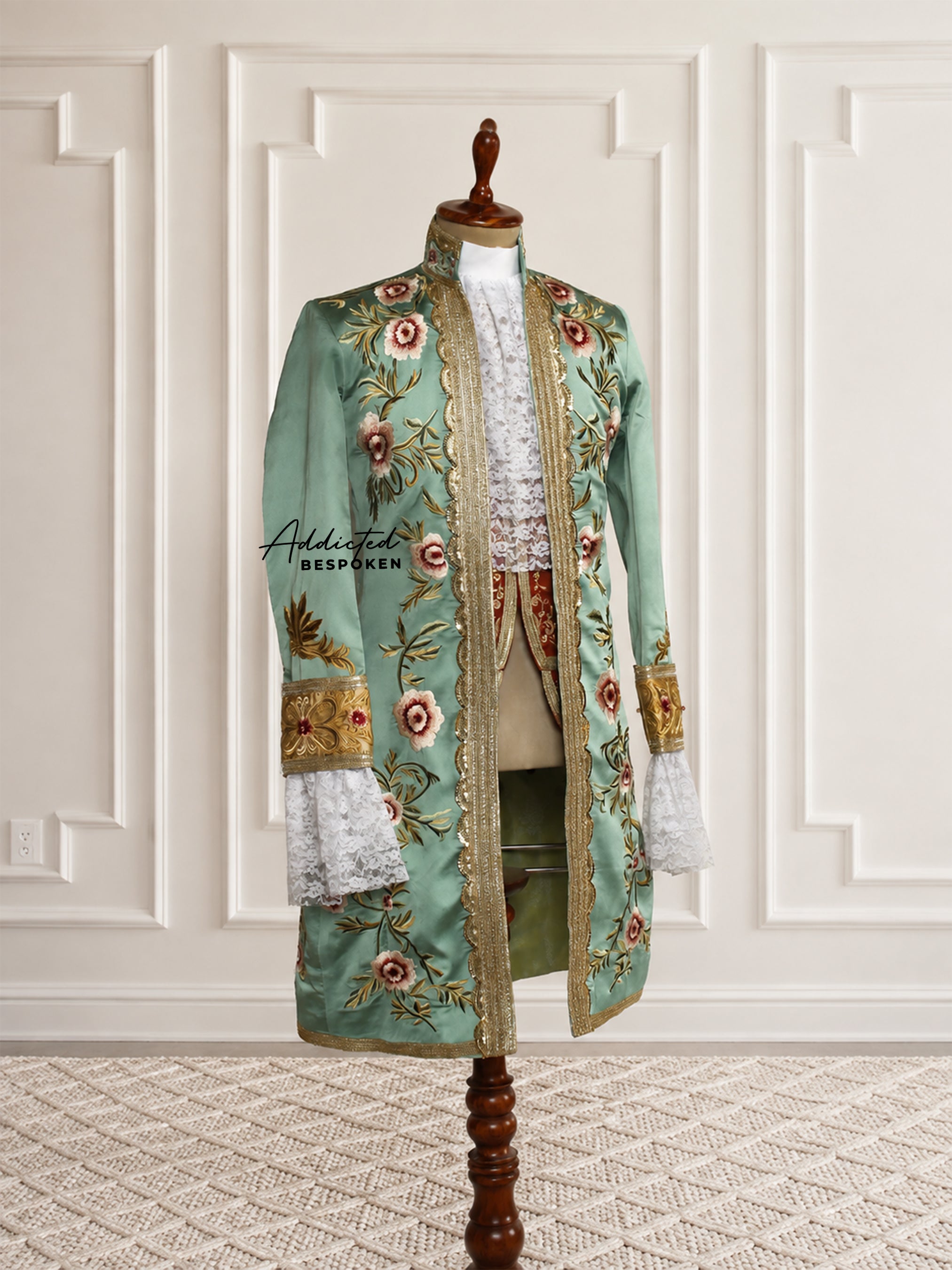 Floral Embroidered Rococo Tailcoat Suit Addicted Bespoken