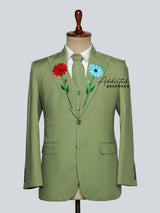 Botanical Embroidery Power Suit