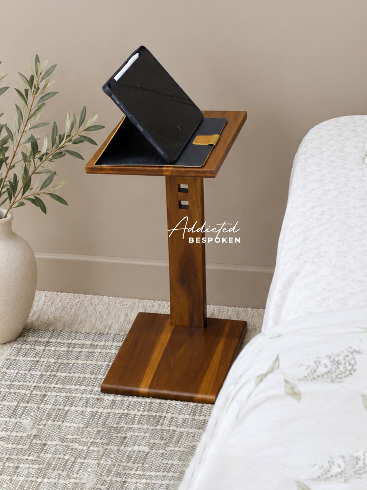 Wooden bedside table