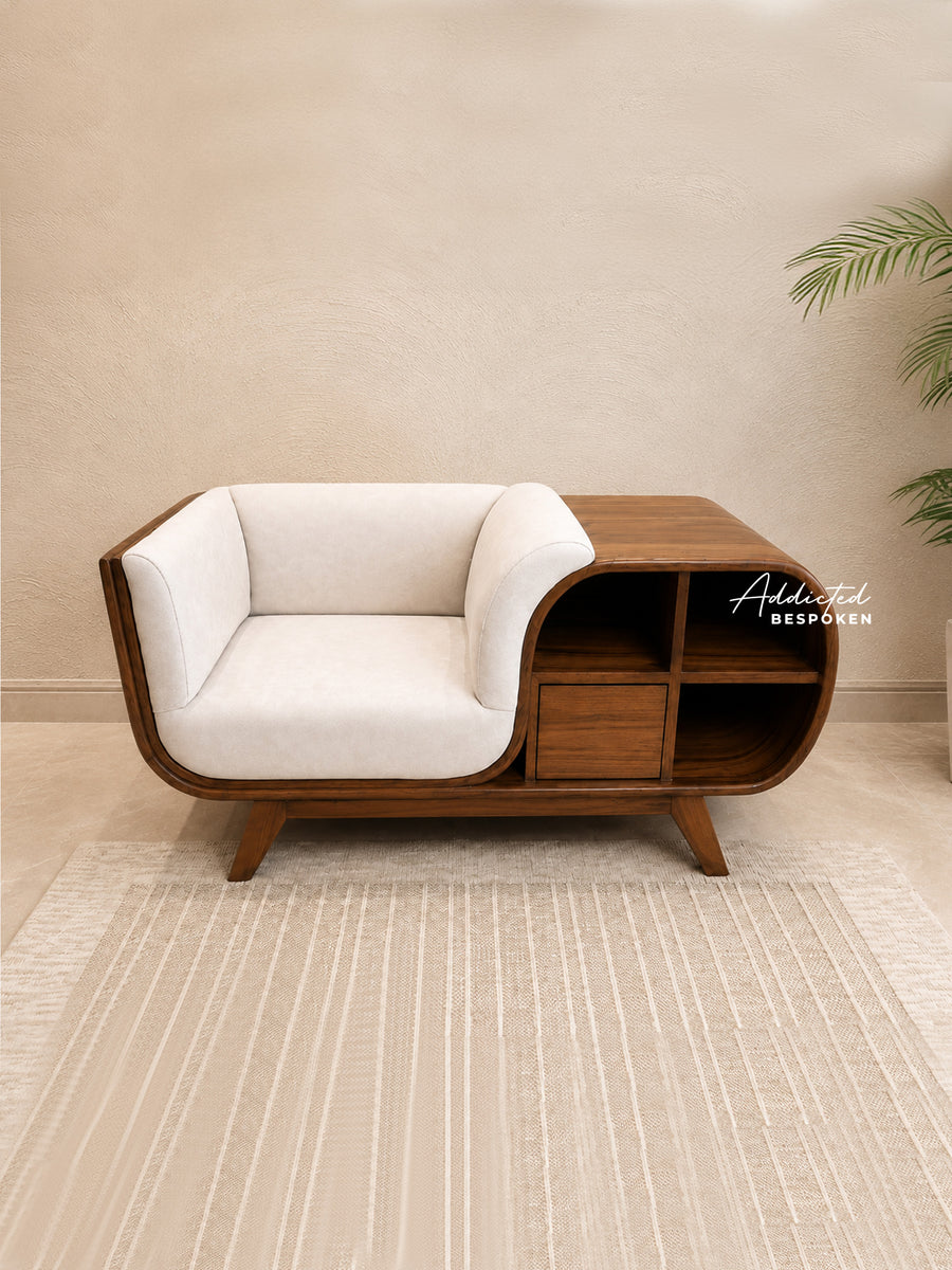 Wooden sofa with storage