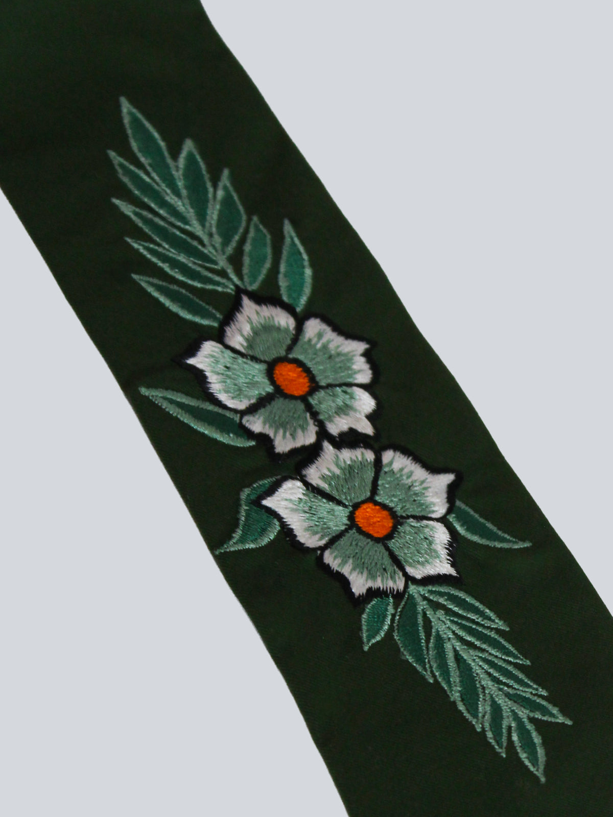 Dark Green Embroidered Tie