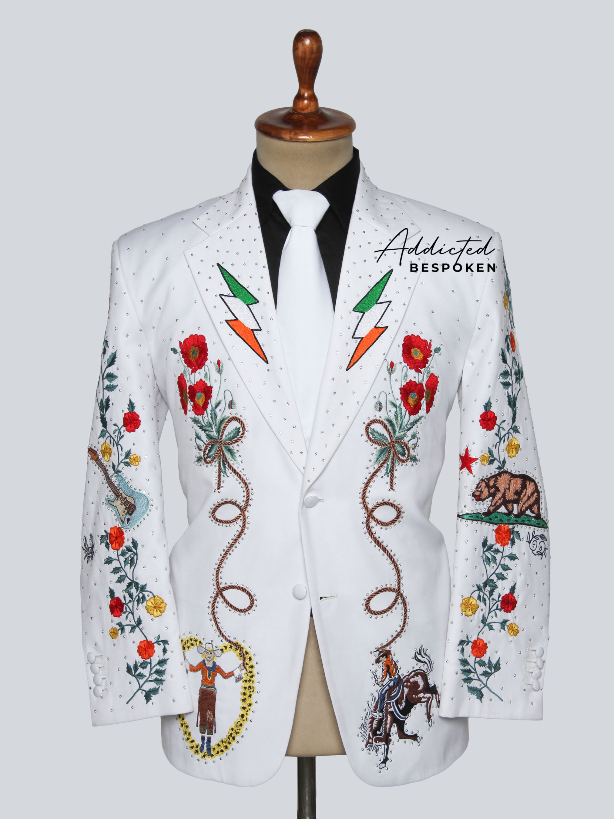 Floral Embroidery Tailored Suit Addicted Bespoken