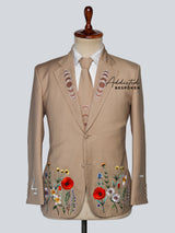 Cosmic Harmony Floral Embellished Suit