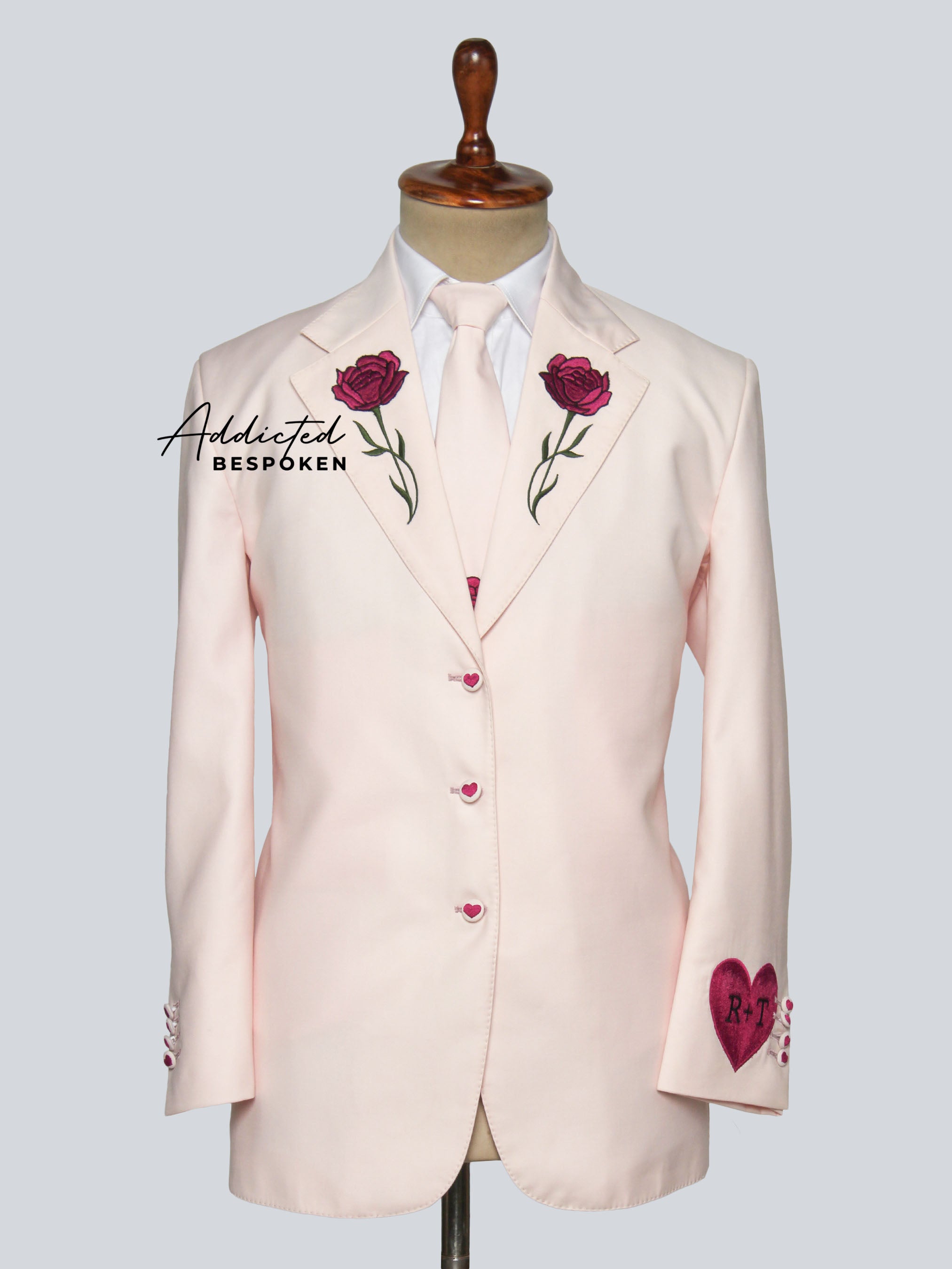 Rose Embroidery Tailored Suit Addicted Bespoken
