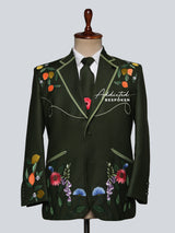 Harvest Garden Delight Whimsical Embroidery Suit