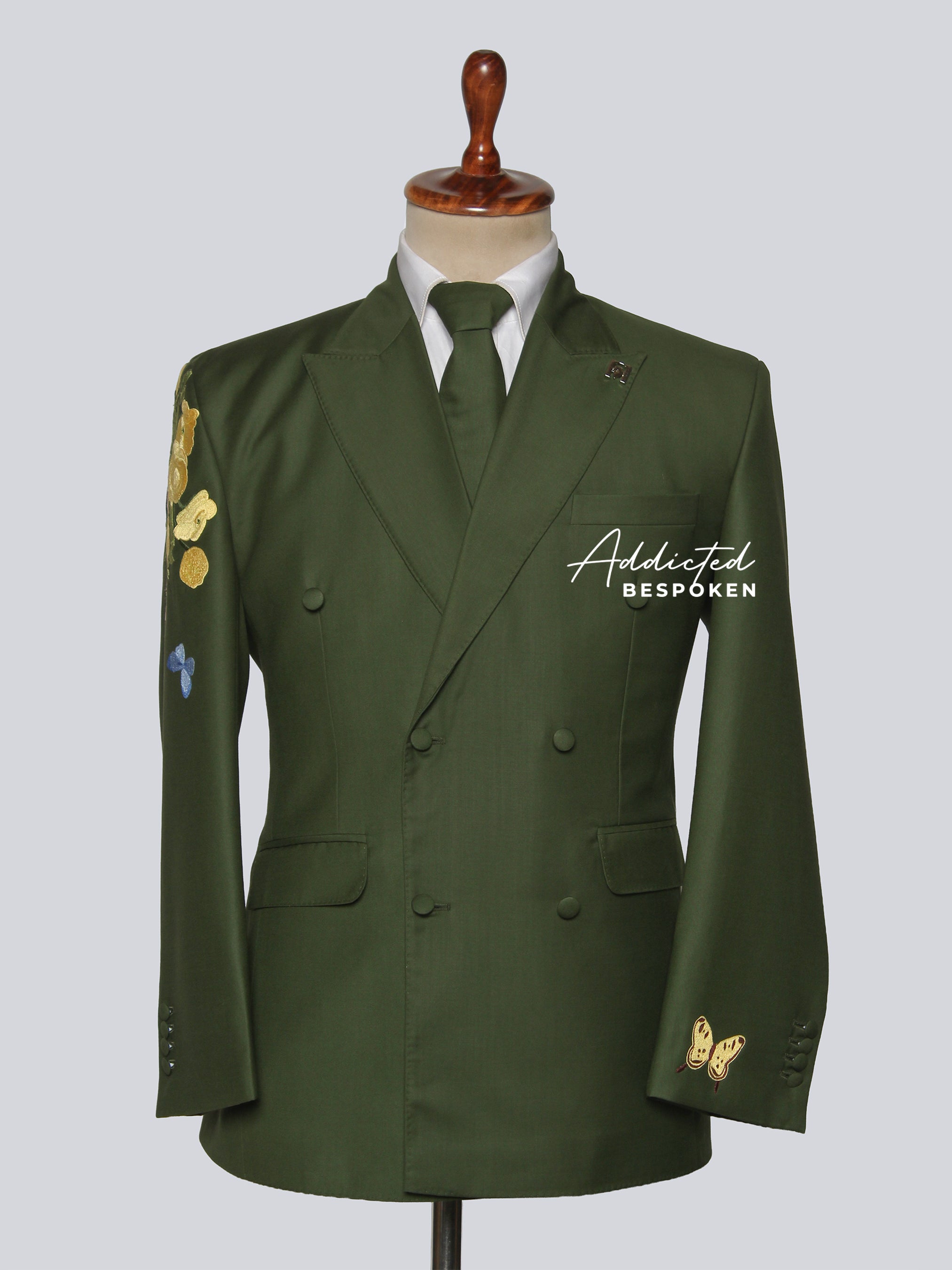 Green Embroidered Blazer