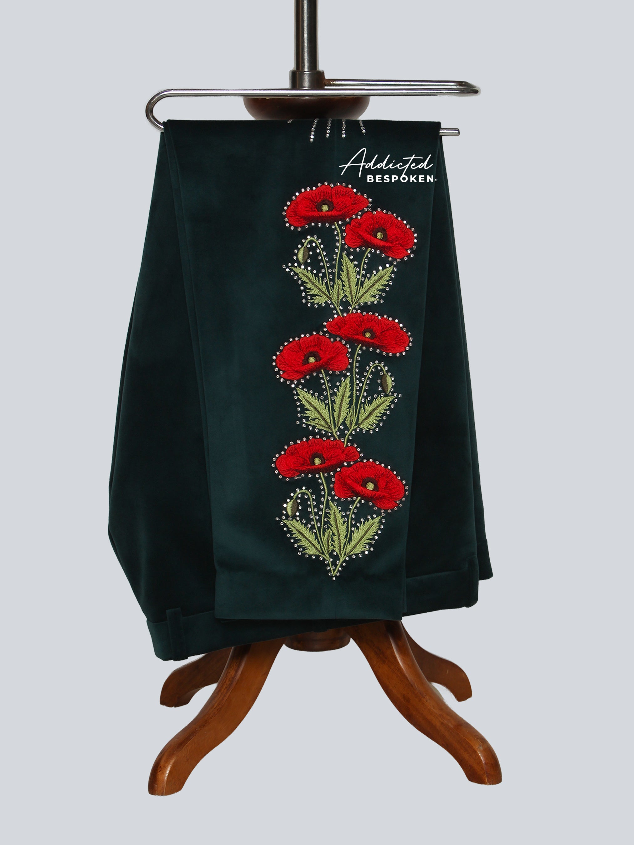 Green Embroidered Pant